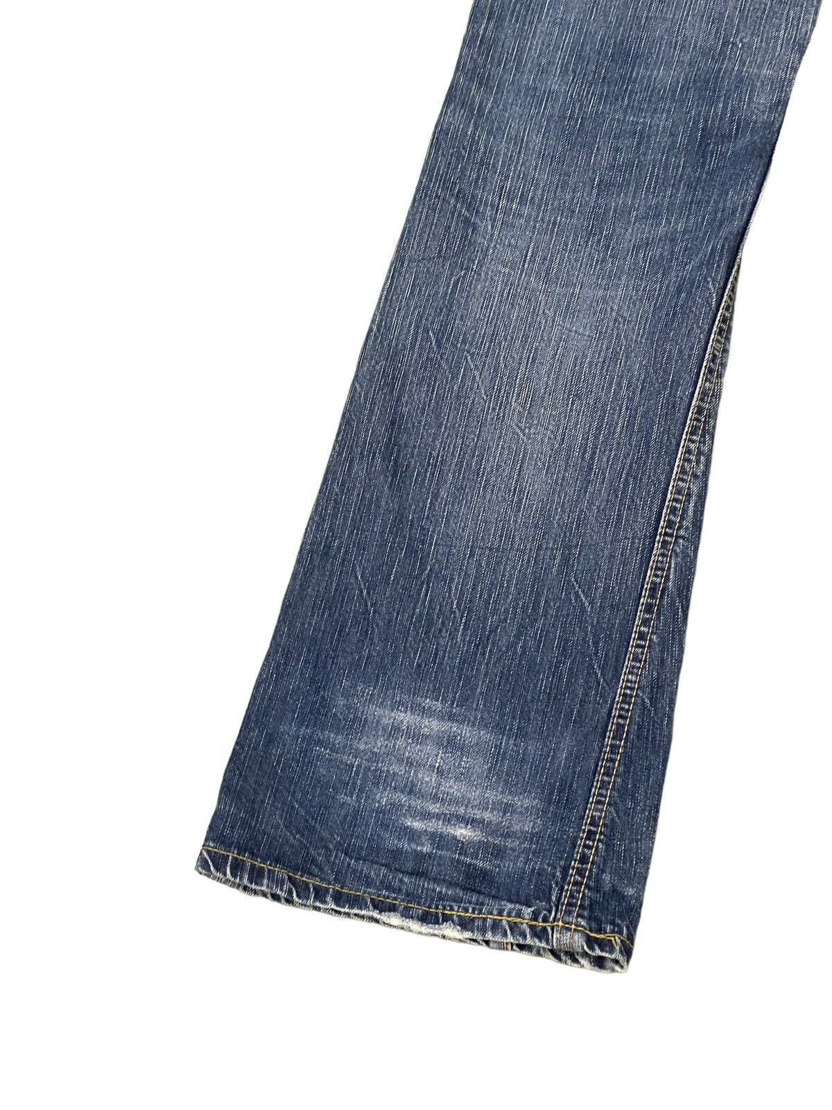 Japanese Brand Flare Jeans Edwin Faded Distres Low Rise Boot Cut 8🟦7 Size US 30 / EU 46 - 15 Thumbnail