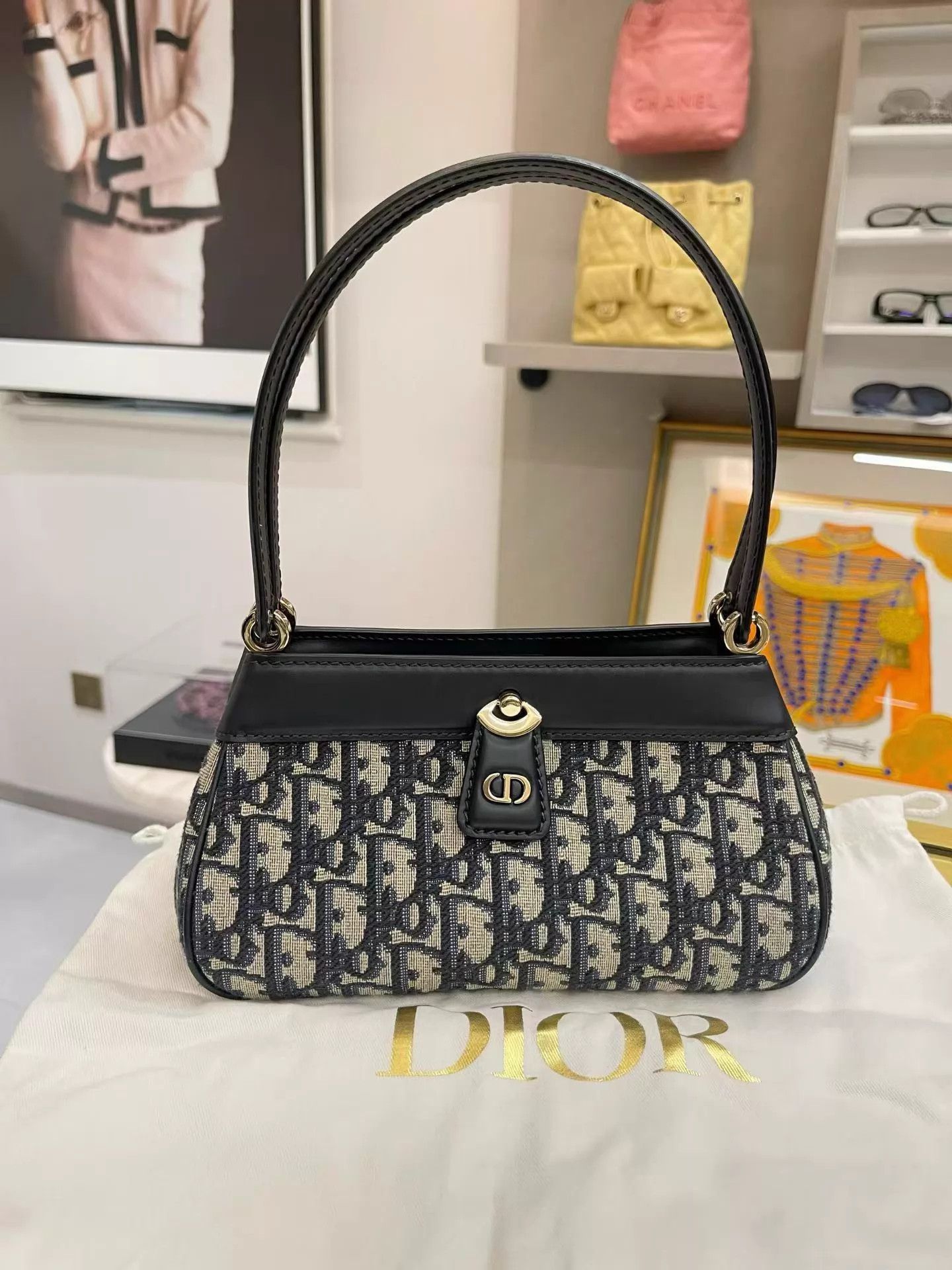 Dior Dior Oblique Key Bag Blue Underarm Like New Size ONE SIZE - 1 Thumbnail