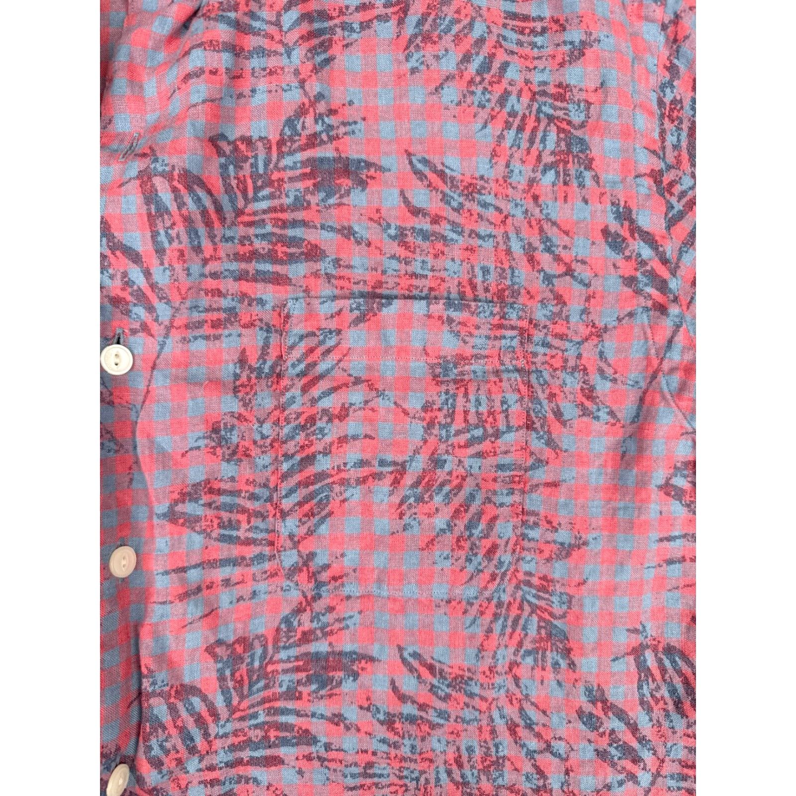 Cremieux Cremieux Shirt Men XL Blue Plaid Linen Button-Up Hawaiian Aloha Beach Vacation Resort Casual Party/Cocktail 100% Linen Size US XL / EU 56 / 4 - 6 Thumbnail