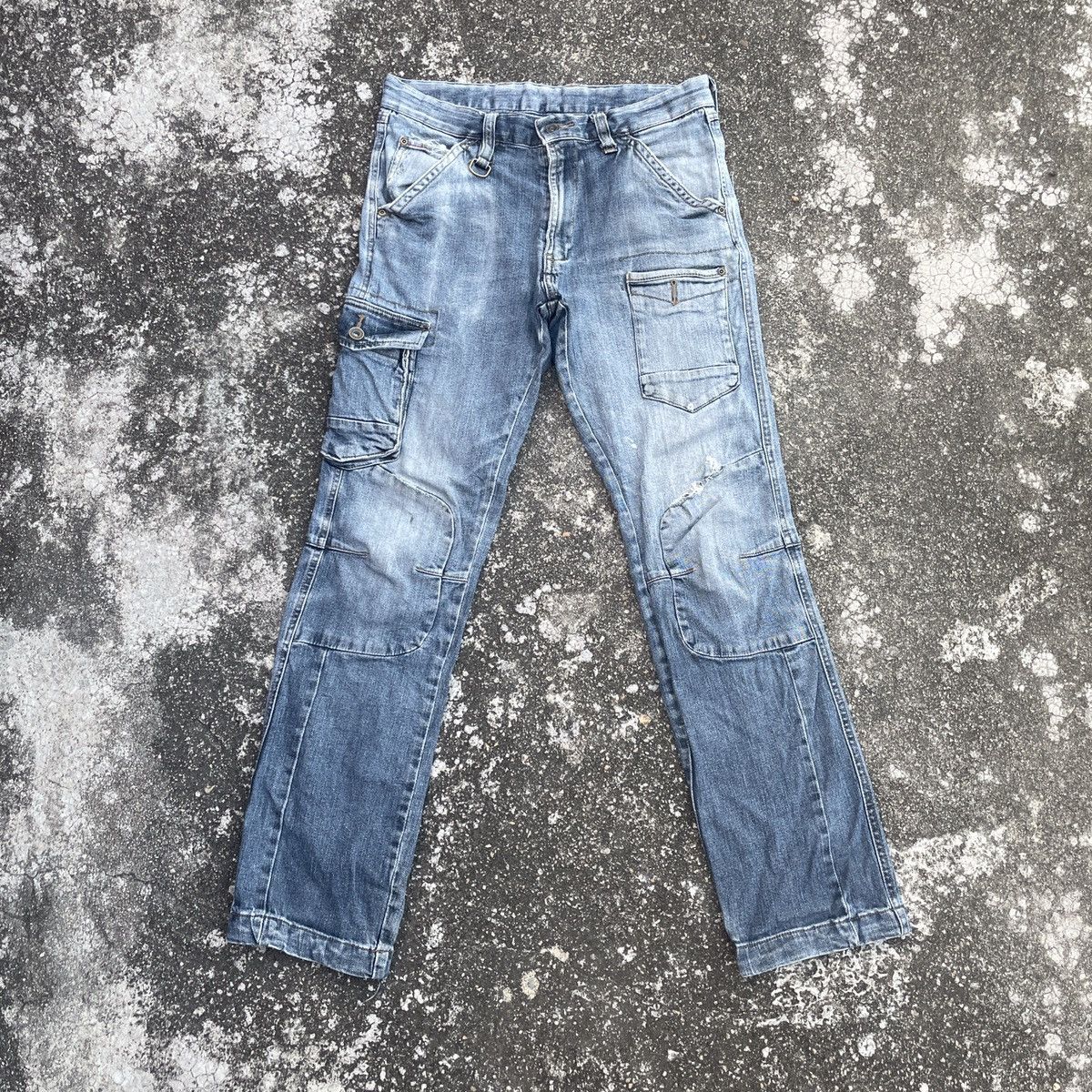 Japanese Brand Vintage Unbranded Tactical Mulitpocket Distressed Denim Size US 32 / EU 48 - 1 Thumbnail