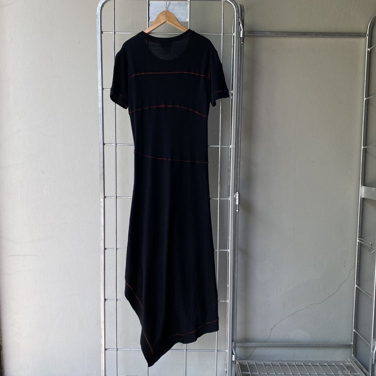 Issey Miyake ISSEY MIYAKE Black Asymmetrical Stitch Dress Size XS / US 0-2 / IT 36-38 - 2 Thumbnail