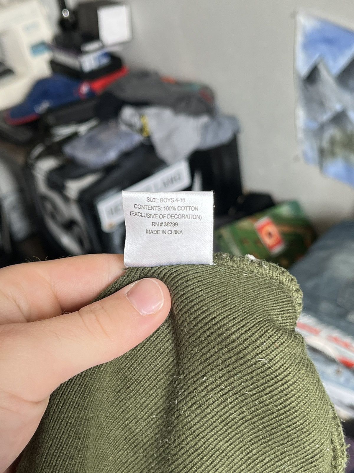 Vintage APG Olive Green Tactical Patch Beanie – Eagle Size ONE SIZE - 4 Thumbnail
