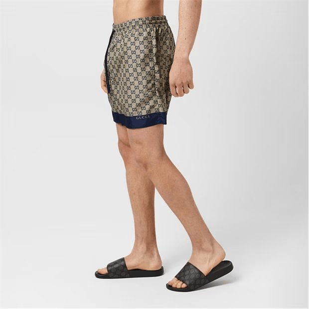Gucci Men'S Gg Print Poplin Swim Shorts Size US 32 / EU 48 - 6 Thumbnail