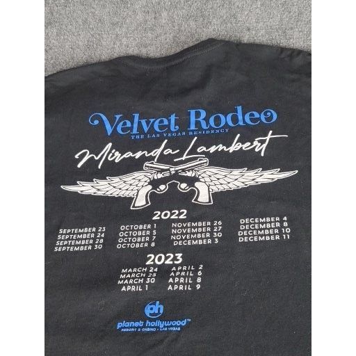 Gildan Velvet Rodeo Las Vegas Residency MIRANDA LAMBERT Black Shirt Size US XL / EU 56 / 4 - 9 Thumbnail