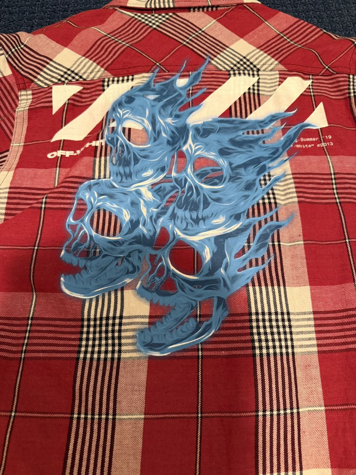 Off-White Off-White Skull Flannel Zip-Up SS19 Size Small Size US S / EU 44-46 / 1 - 5 Thumbnail