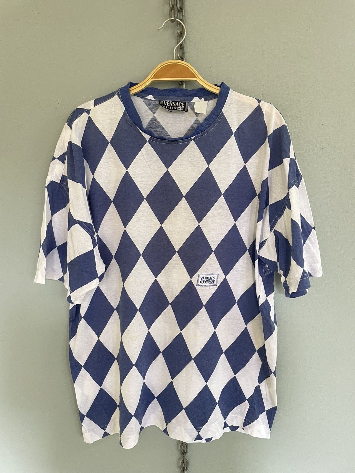 Versace Vintage Versace Classic V2 checker t shirt Size US S / EU 44-46 / 1 - 1 Thumbnail
