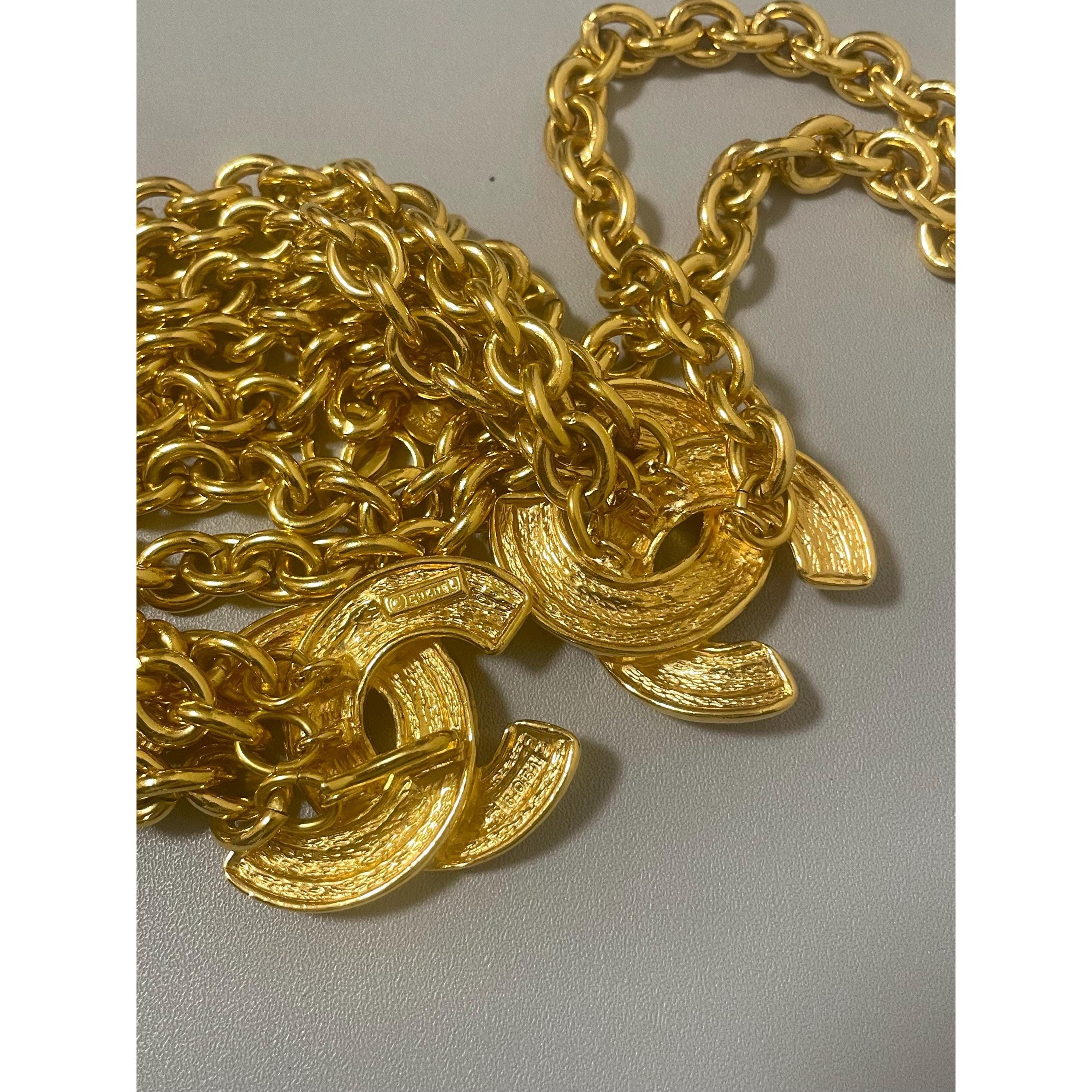 Chanel Vintage CHANEL gold chain belt with triple layer chains 95cm Size ONE SIZE - 9 Thumbnail