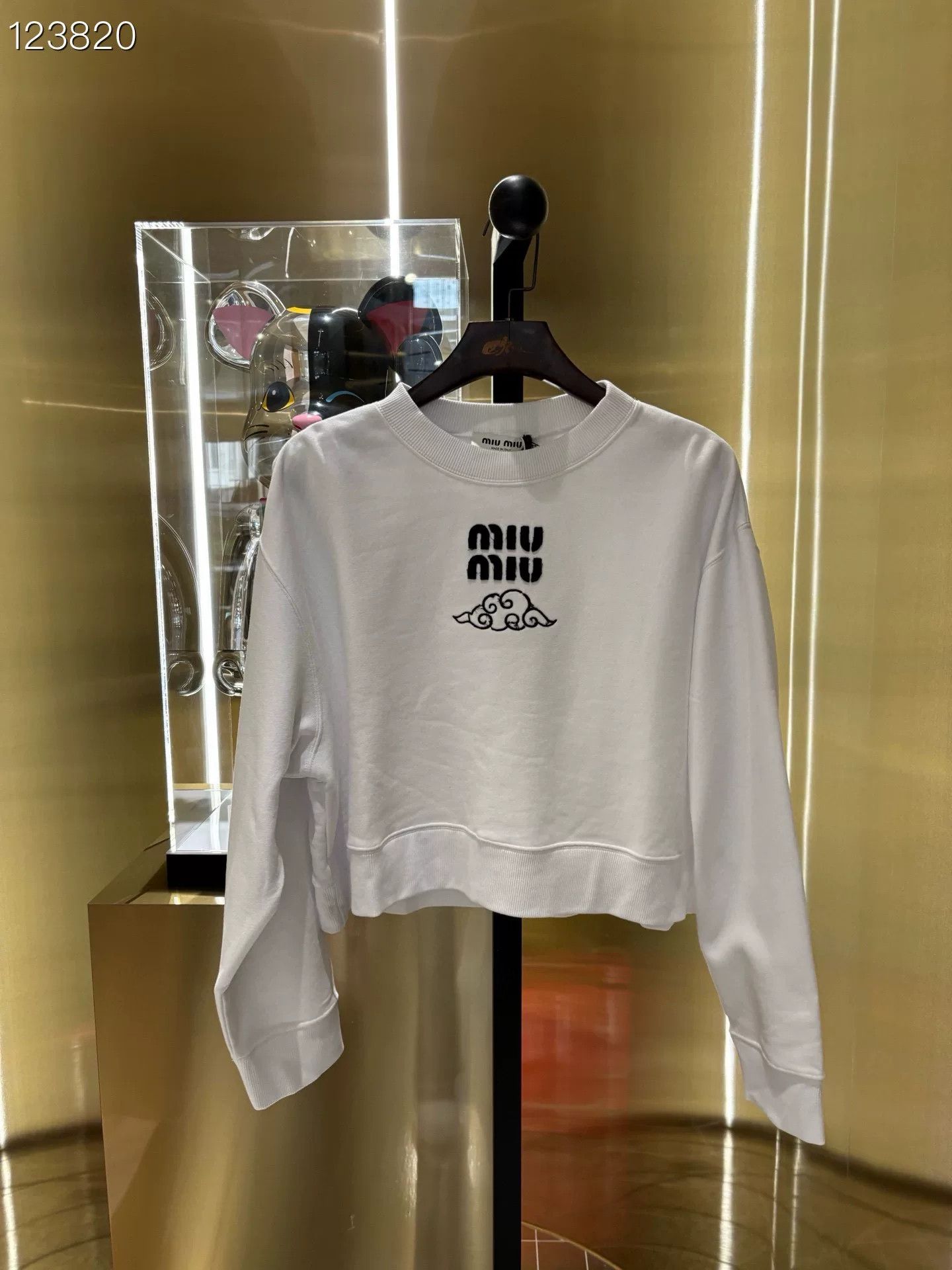 Miu Miu Miu Miu Cloud Logo Cropped Sweatshirt Size S / US 4 / IT 40 - 1 Thumbnail