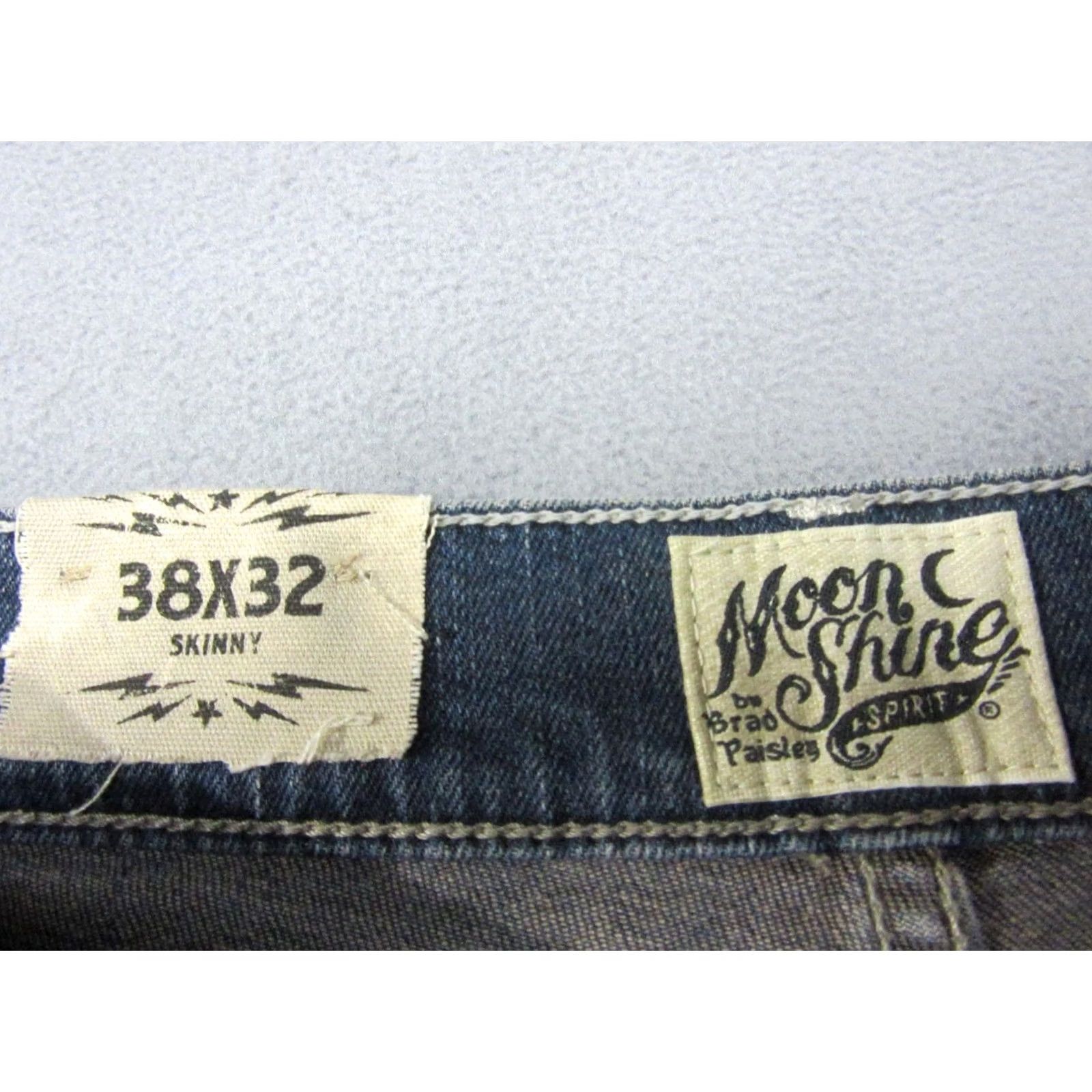 Vintage Moon Shine Spirit Jeans Mens 38x32 Blue Skinny Stretch Denim Pants New Size US 38 / EU 54 - 6 Thumbnail
