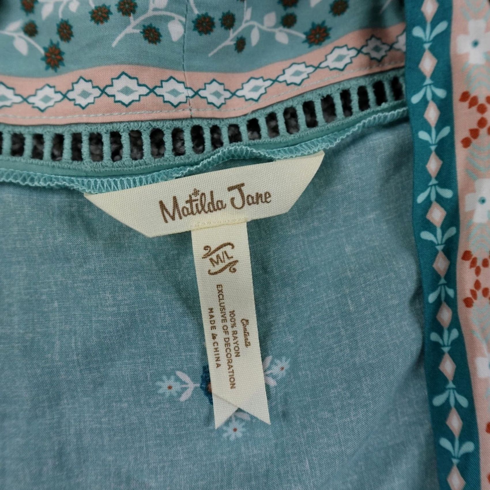 Vintage Matilda Jane Cardigan Womens L Blue Floral Lightweight Knit Cardigan, Preppy, Casual, Workwear, All Seasons, Raglan? Size L / US 10 / IT 46 - 4 Thumbnail