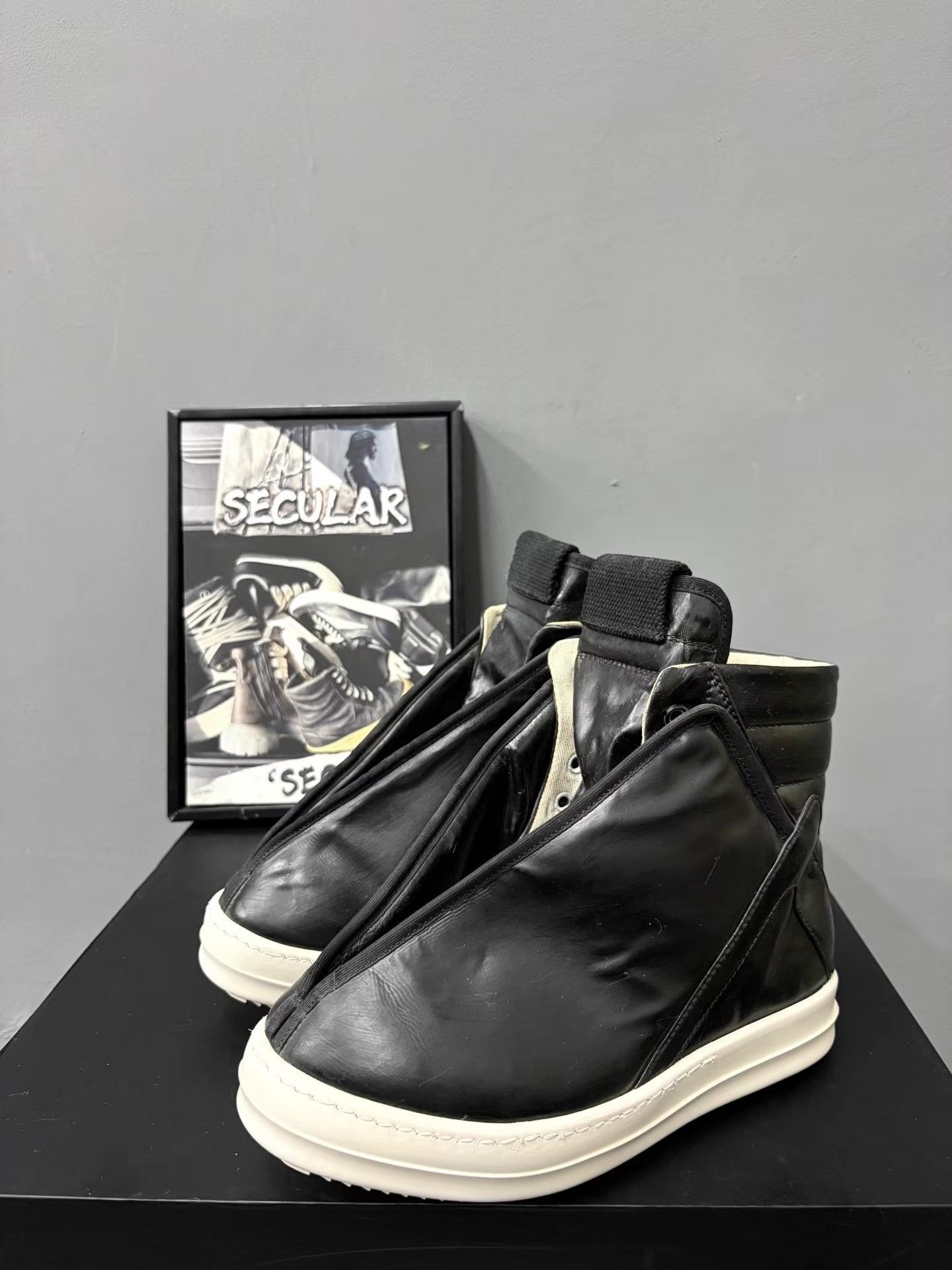 Rick Owens Rick Owens 17SS Leather Big Plane Hoof Dunk Closed Boots K34 Size US 6 / IT 36 - 1 Thumbnail