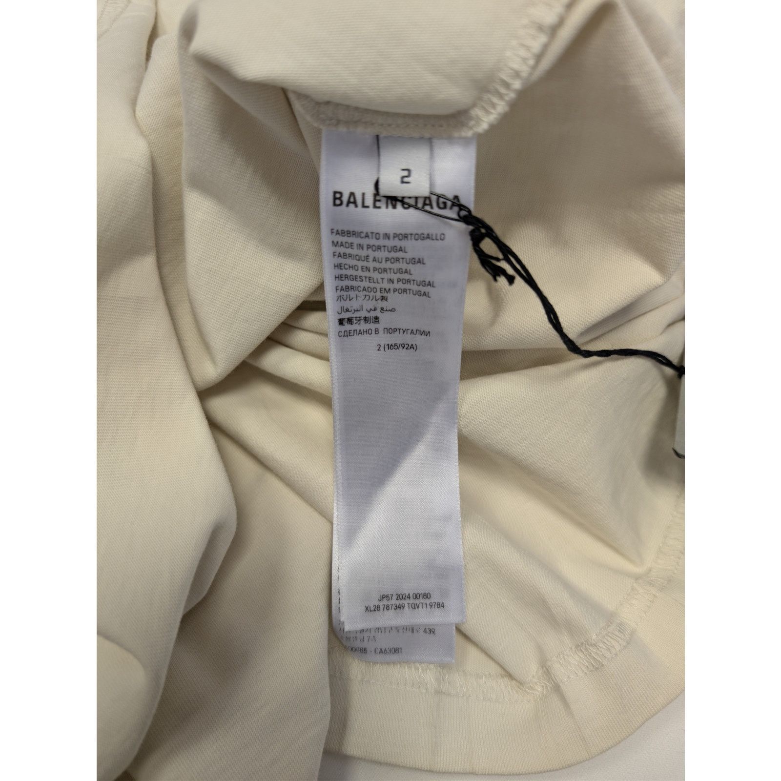 Balenciaga o1rshd1 BB Stencil Vintage Oversized Jersey T-Shirt in Ecru Size US M / EU 48-50 / 2 - 17 Thumbnail