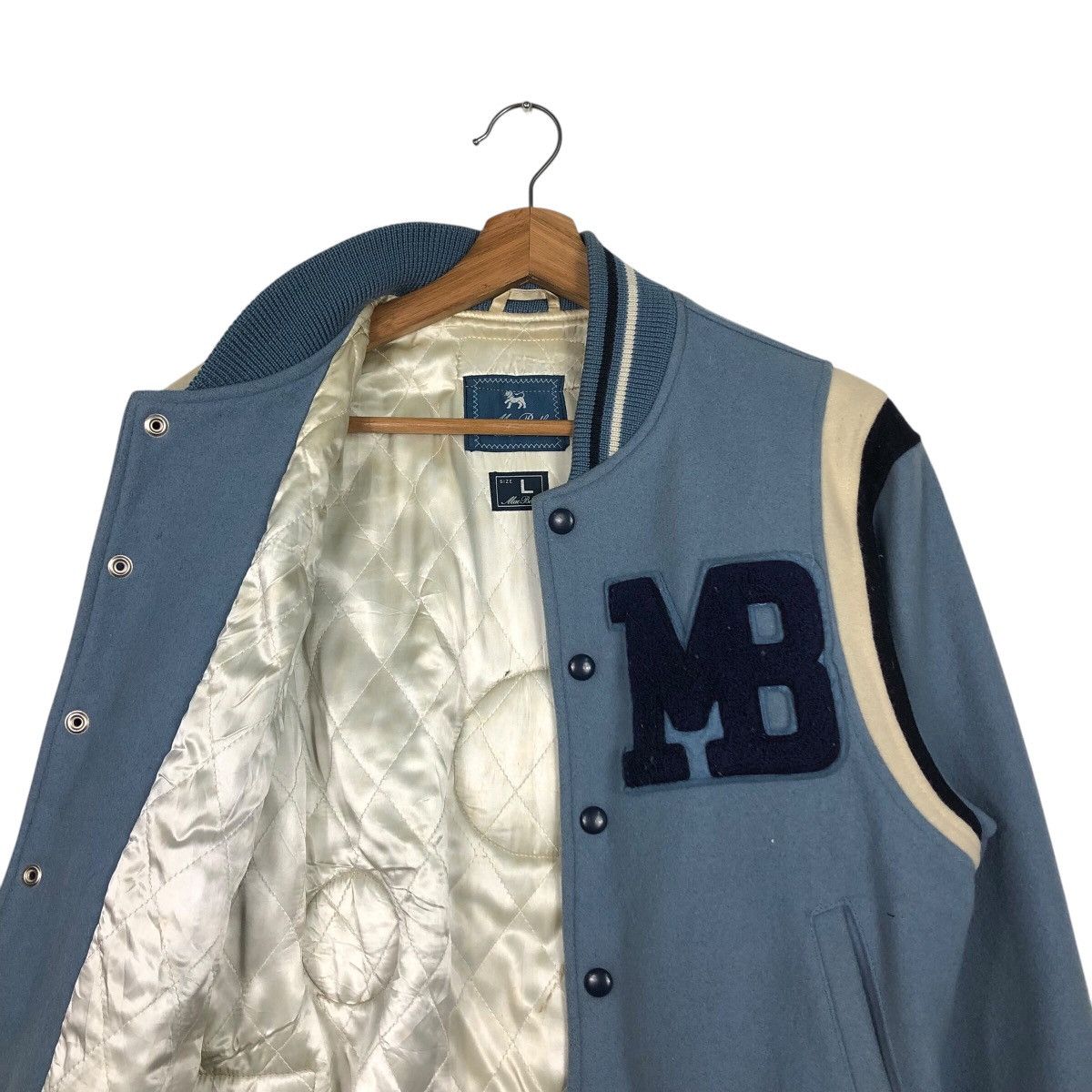 Japanese Brand 📌Vintage Wool Varsity Jacket Mac Beth Big Logo Full Patches Size US L / EU 52-54 / 3 - 13 Thumbnail