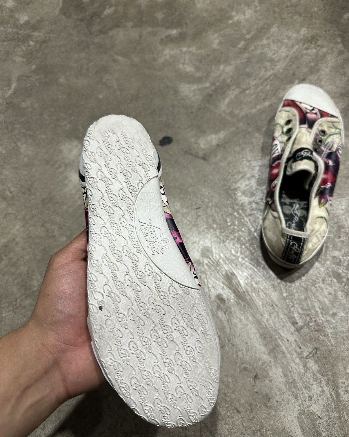 Ed Hardy Ed Hardy “Love Kills Slowly” Lowrise Slip-On Sneakers Size US 7 / IT 37 - 8 Thumbnail