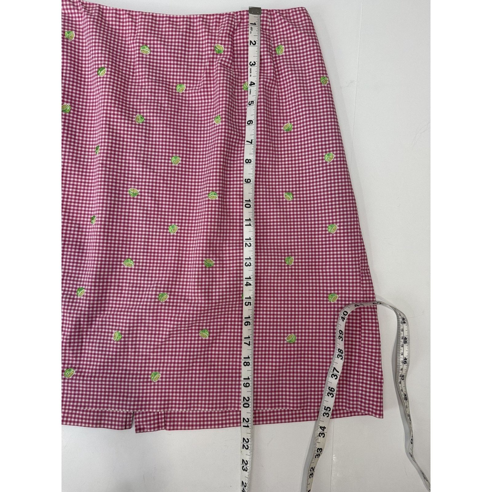 Talbots Talbots Women's Petite Pink Gingham Skort Lime 16W Size 34" / US 12 / IT 48 - 4 Thumbnail