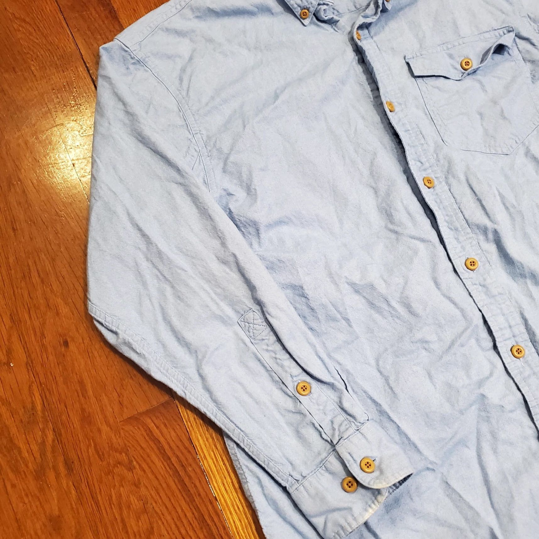 Duluth Trading Company Duluth Trading Co Shirt Mens Large Blue Chambray Button Down Long Sleeve Casual Workwear Size US L / EU 52-54 / 3 - 2 Thumbnail