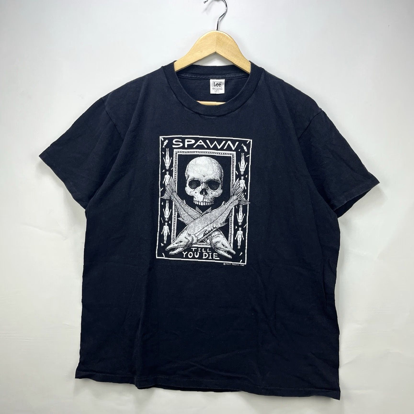 Vintage VINTAGE Spawn T-Shirt Skull Ray Troll 1987 Black Crew Neck Short Sleeve L Large Mens Single Stitch Tee Size US L / EU 52-54 / 3 - 2 Thumbnail
