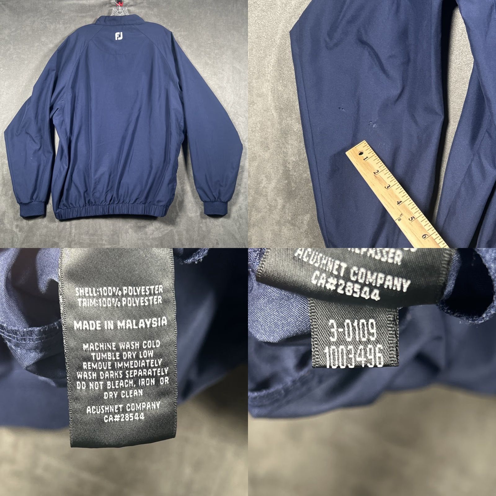 Footjoy FootJoy Governors Club Golf Mens Performance Jacket Pullover 1/4 Zip XL Blue Windbreaker Regular Size Jacket Mens Blue FootJoy Size US XL / EU 56 / 4 - 8 Thumbnail