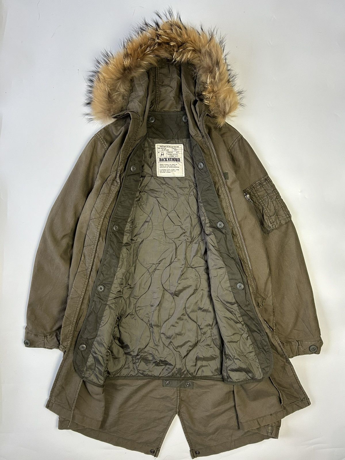 Japanese Brand BACK NUMBER FAUX FUR HOODIE LONG PARKA Size US M / EU 48-50 / 2 - 2 Thumbnail
