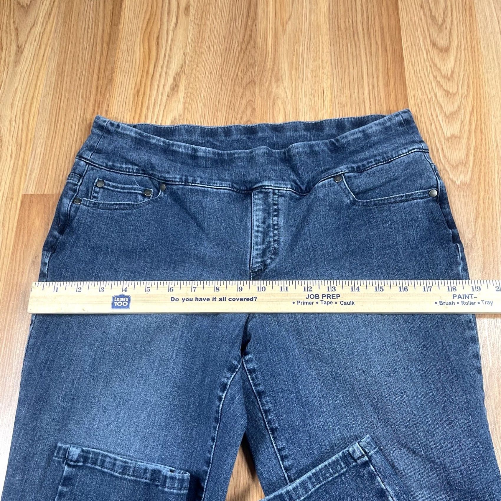 Denime Premium Denim Jeans Womens 10 Straight Leg Mid Rise Stretch Blue Denim Pants Size 32" / US 10 / IT 46 - 5 Thumbnail