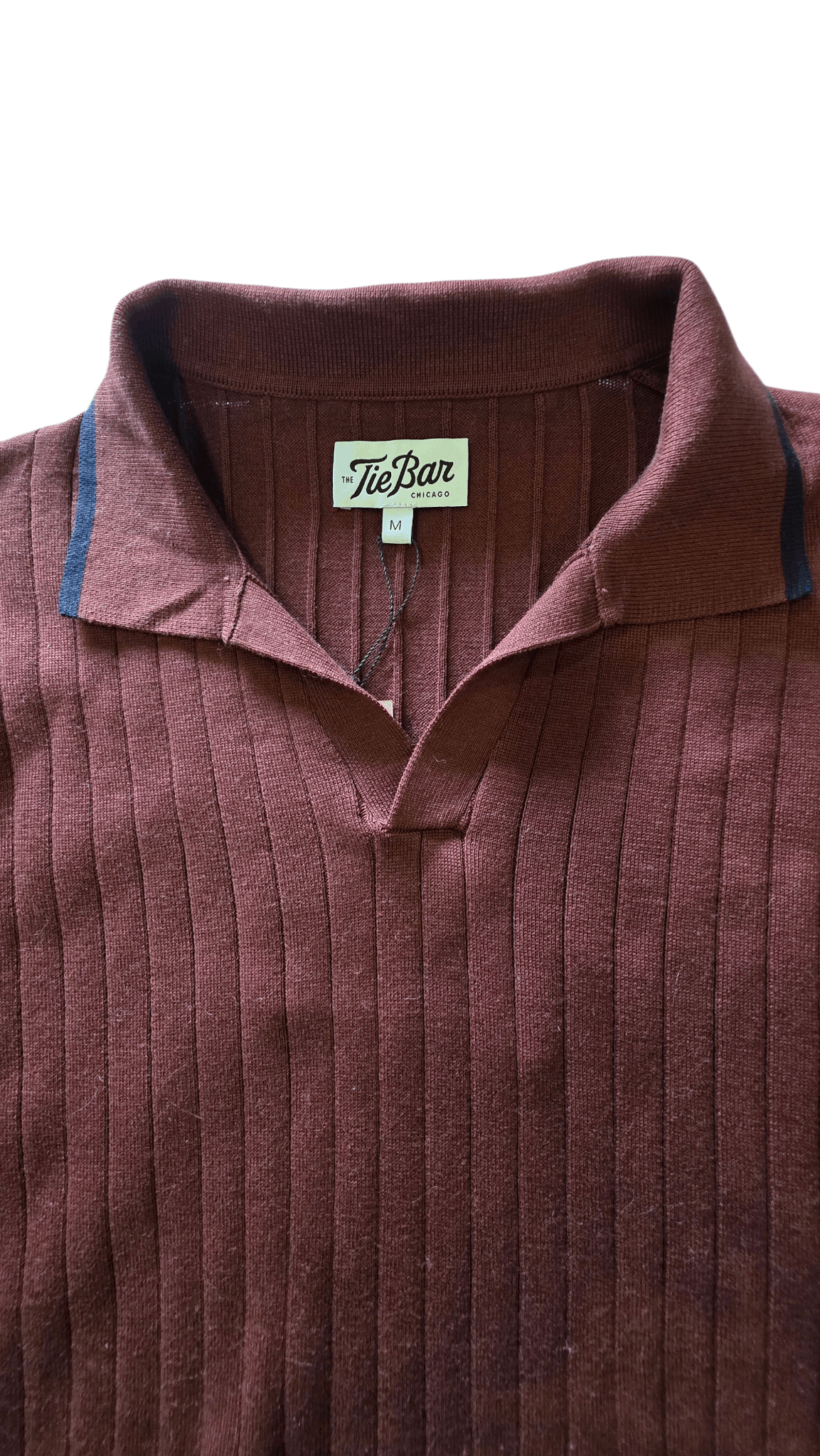 The Tie Bar The Tie Bar Chicago Ribbed Knit Polo-FASHIONELLA Size US M / EU 48-50 / 2 - 4 Thumbnail