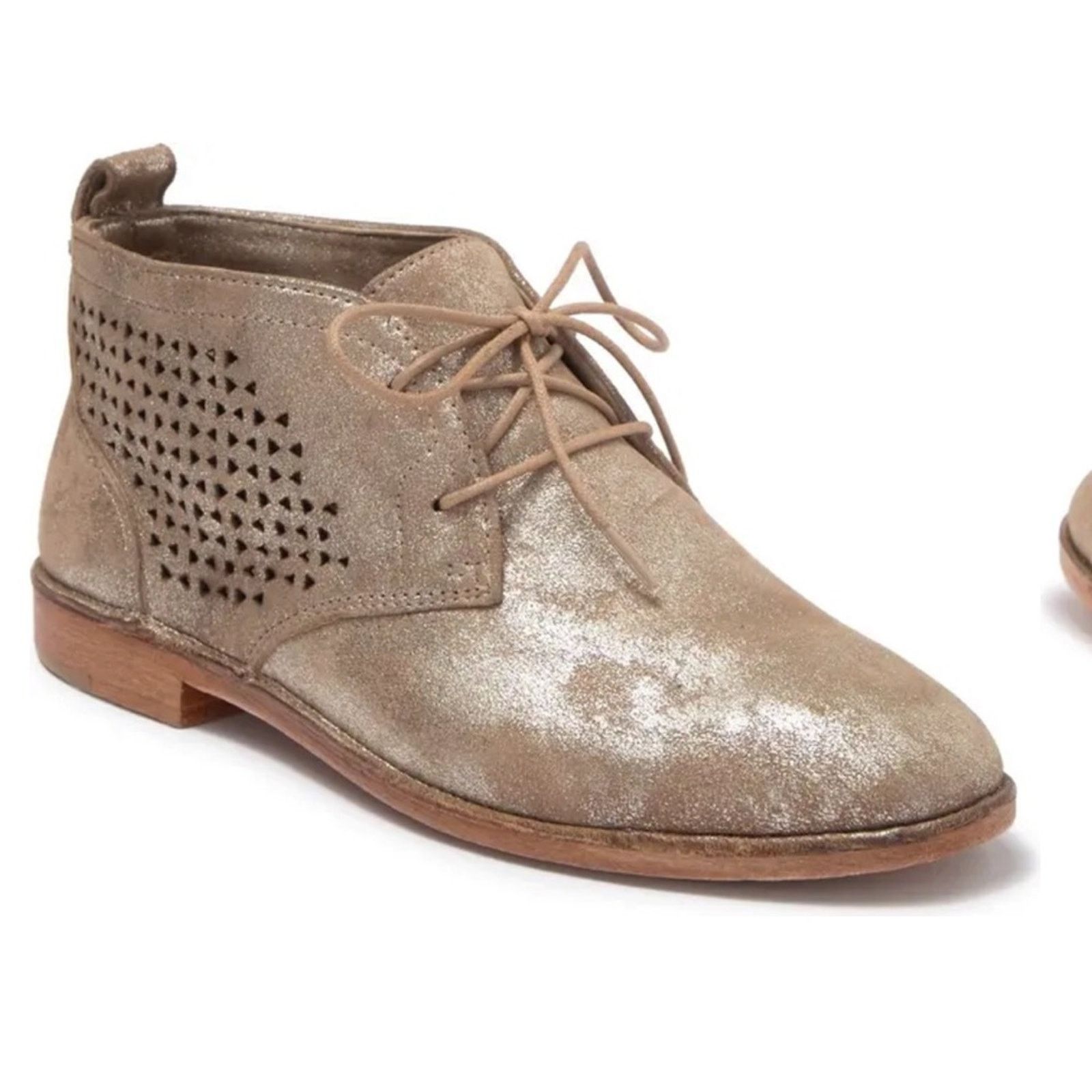 Other Addy Lace Laser-Cut Leather Boot TRASK Metallic Sz. 6 Size US 6 / IT 36 - 1 Thumbnail