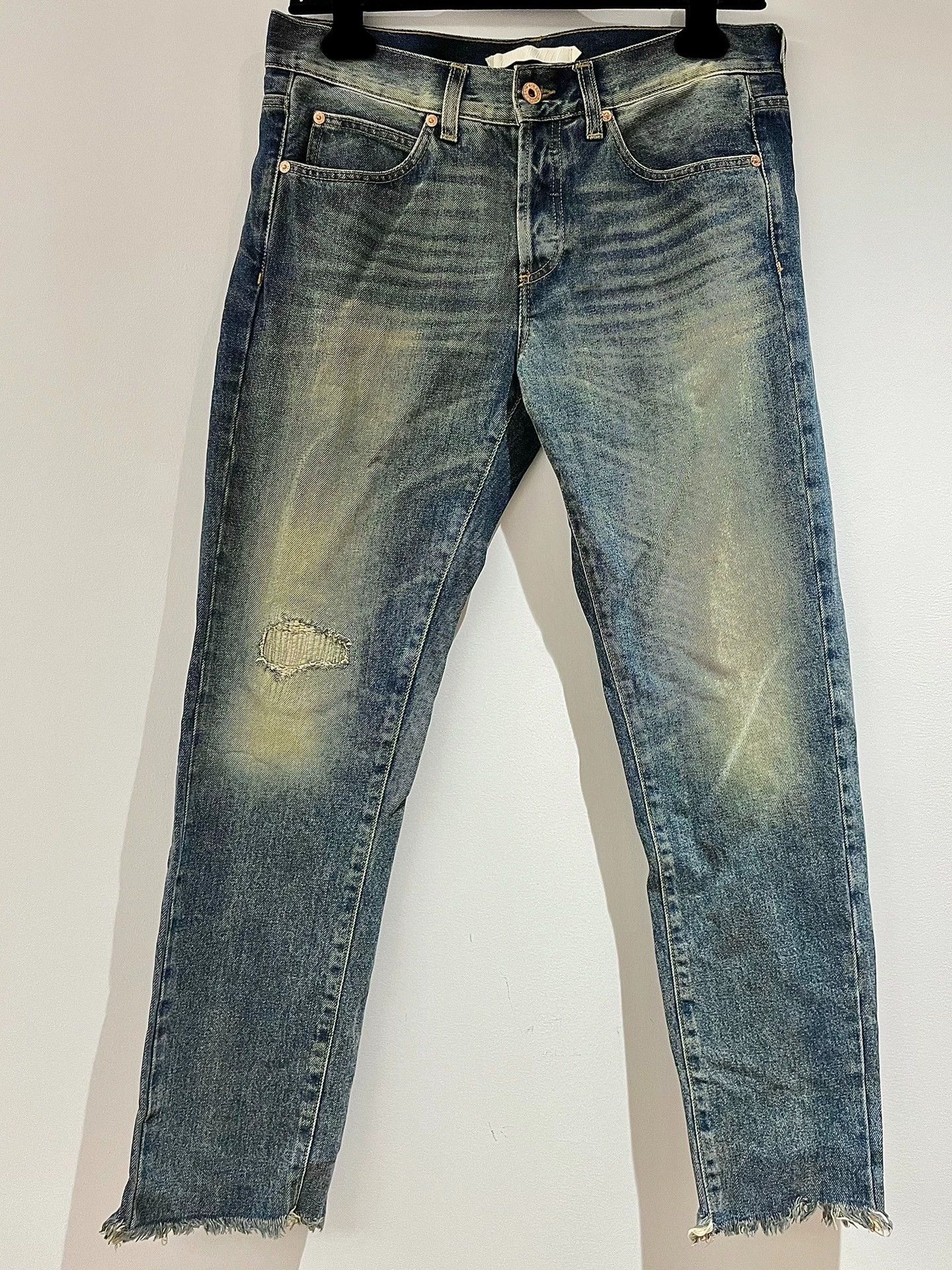 Off-White OFF-WHITE Vintage Stripe Print Washed Denim Jeans Size US 30 / EU 46 - 2 Thumbnail