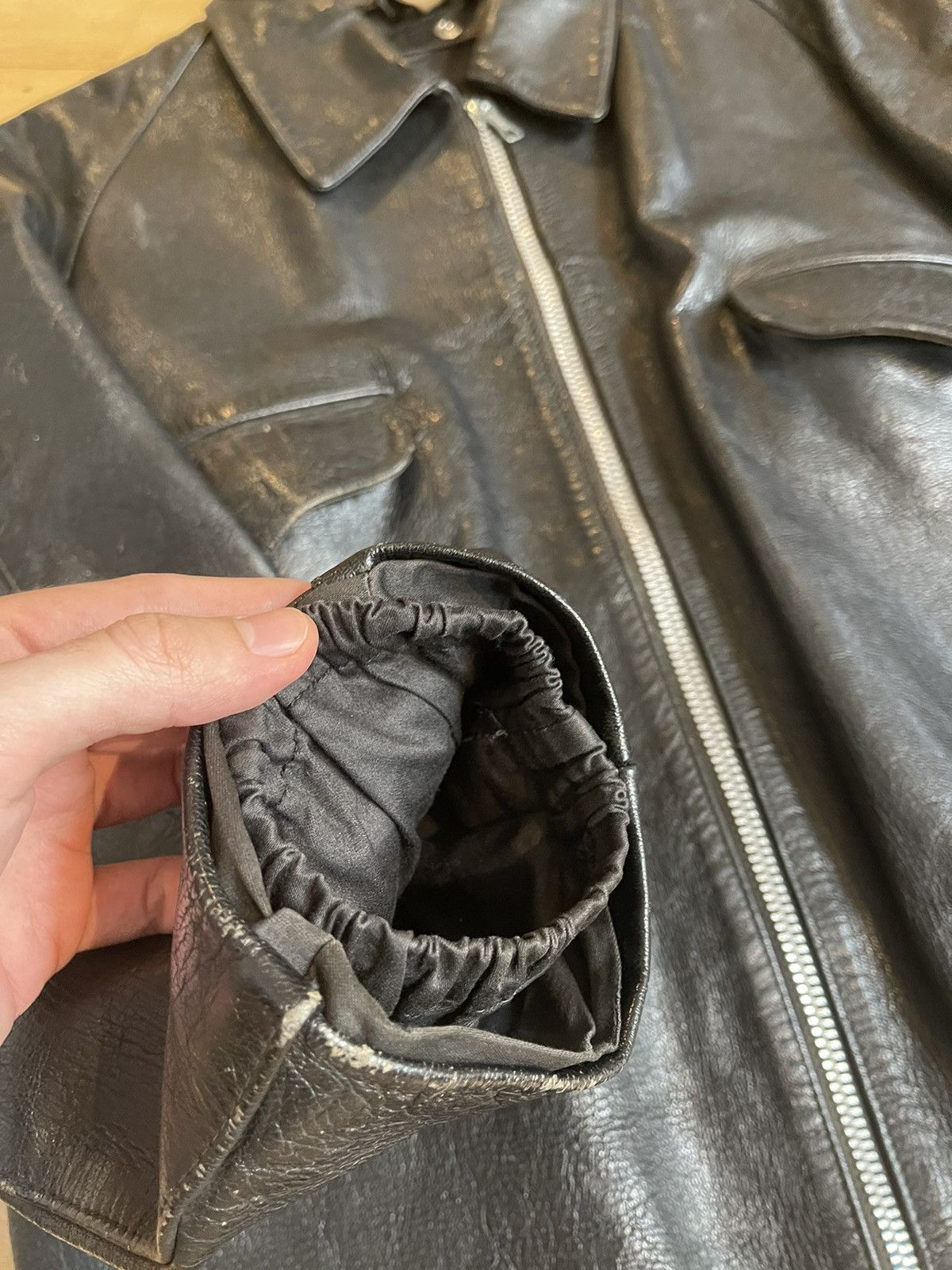 Other Rare Vintage 1970's Italien Military Leather Tank Jacket (L) Size US L / EU 52-54 / 3 - 7 Thumbnail