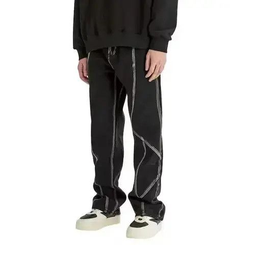 High Sport × Japanese Brand × Jean Striped Black Stacked Denim Jeans Size US 30 / EU 46 - 4 Thumbnail