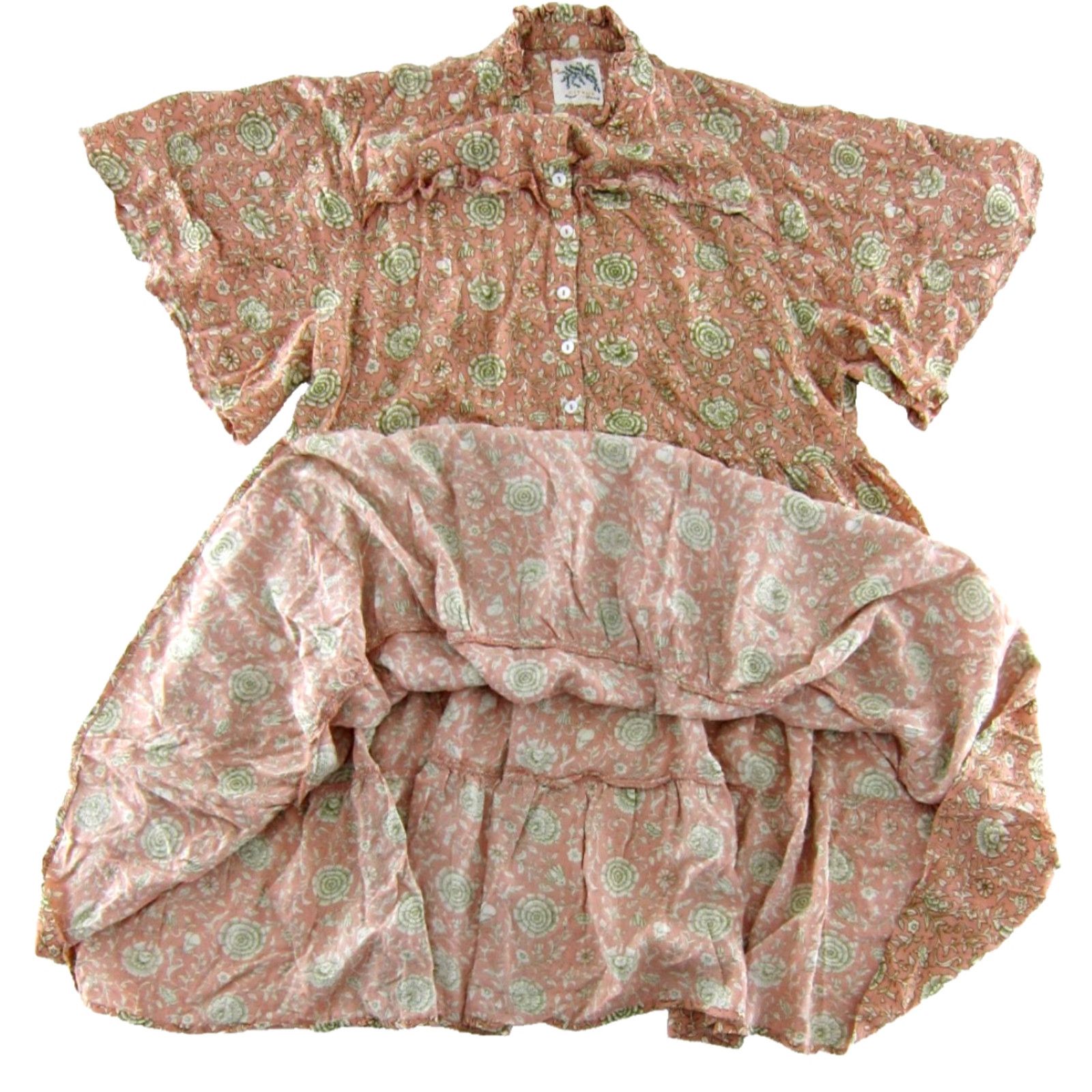 Vintage Citrus Called To Surf Floral Short Sleeve Smock Dress XL Pink Rayon Size 40" / US 18 - 5 Thumbnail