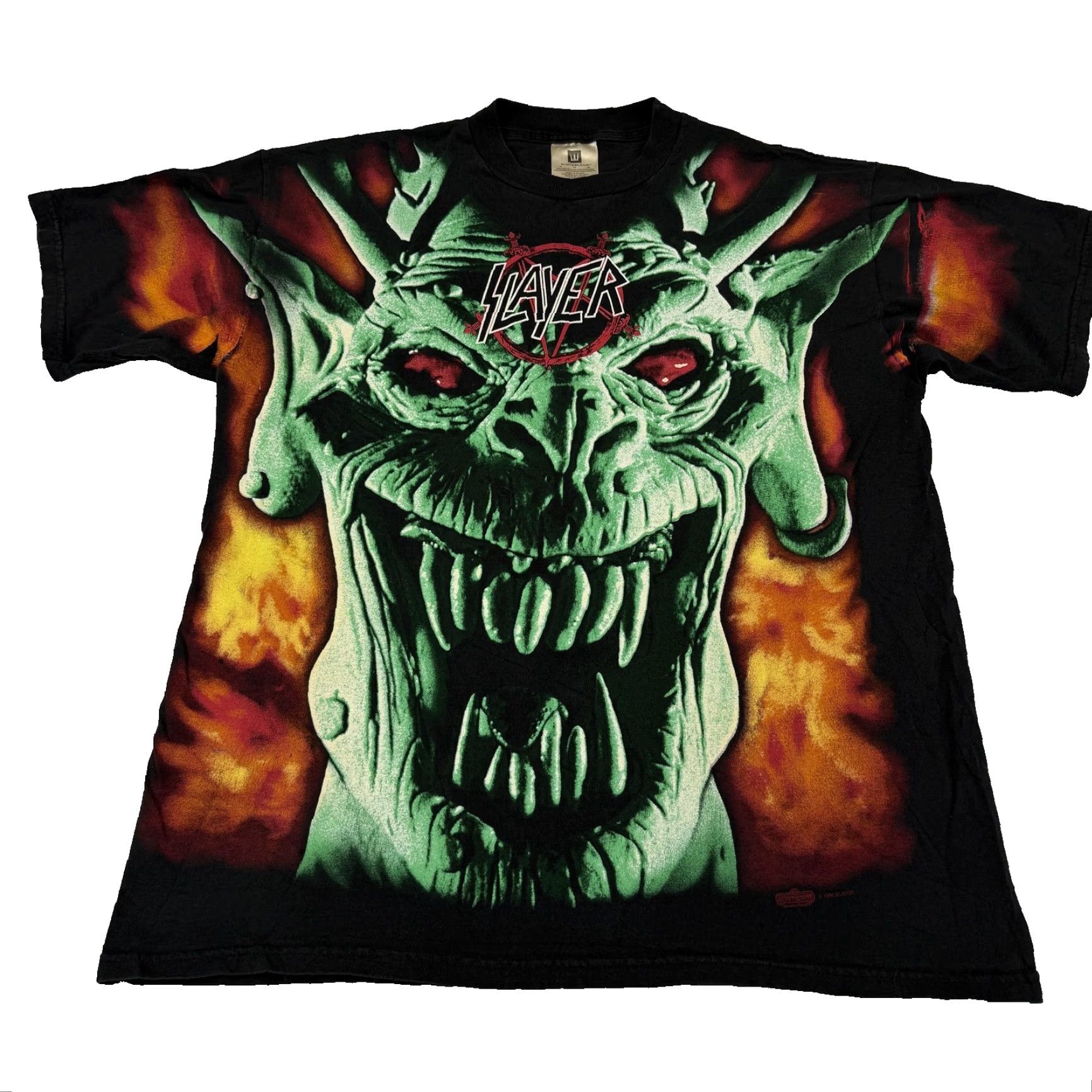 Roots VTG Slayer Demon Root of Evil Men's XL Tour Tee Winterland EUC Crew Neck Multicolor 1996 Licensed GRAIL Green Demon: AOP Root of Evil 1996 Size US XL / EU 56 / 4 - 2 Thumbnail