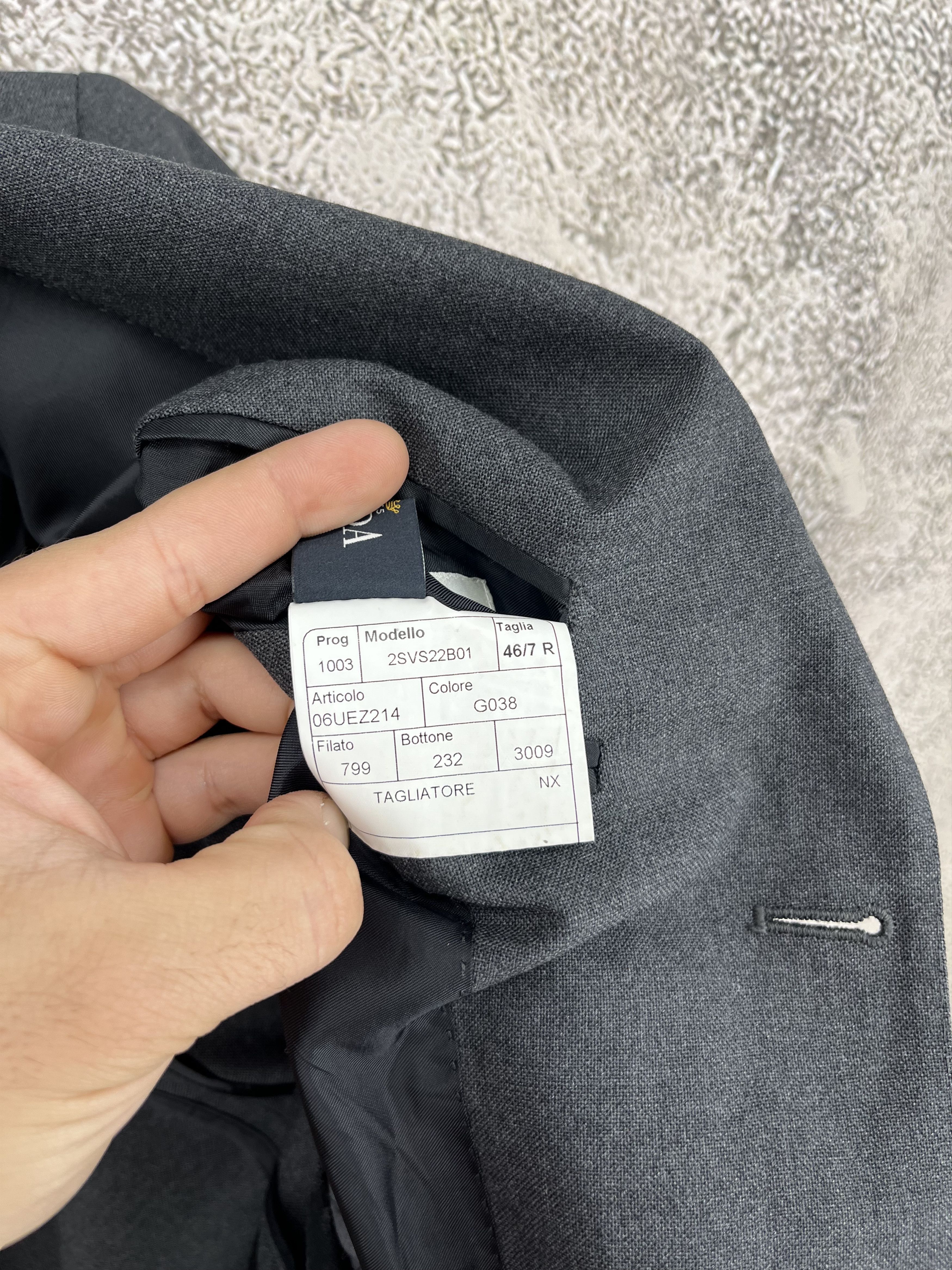 Vintage Tagliatore Virgin Wool Grey Checkered Blazer Made In Italy Size 46R - 11 Thumbnail