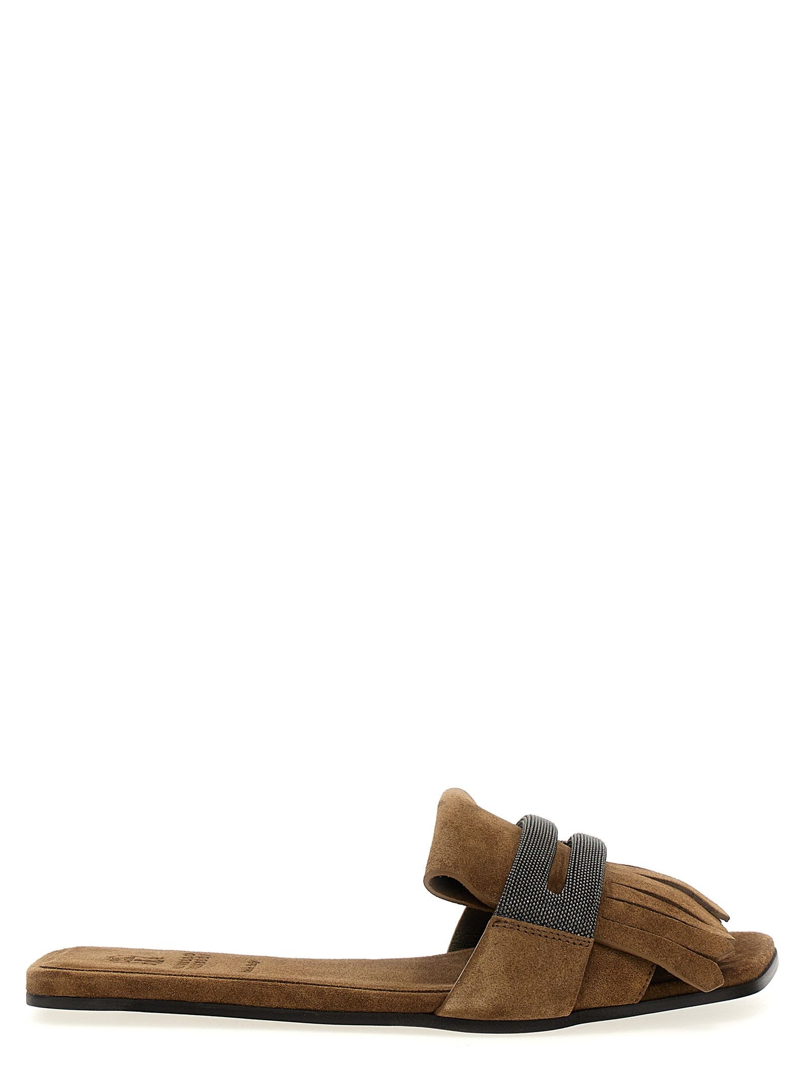 サンダル・ミュール BRUNELLO CUCINELLI Rafia and leather sabot with iconic Brunello Cucinelli Jewel Tassel Sabots | italist