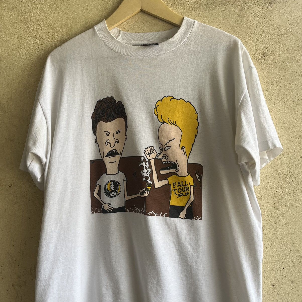 image of Vintage Beavis Butthead X Grateful Dead Fall Tour 1993 in White, Men's (Size XL)