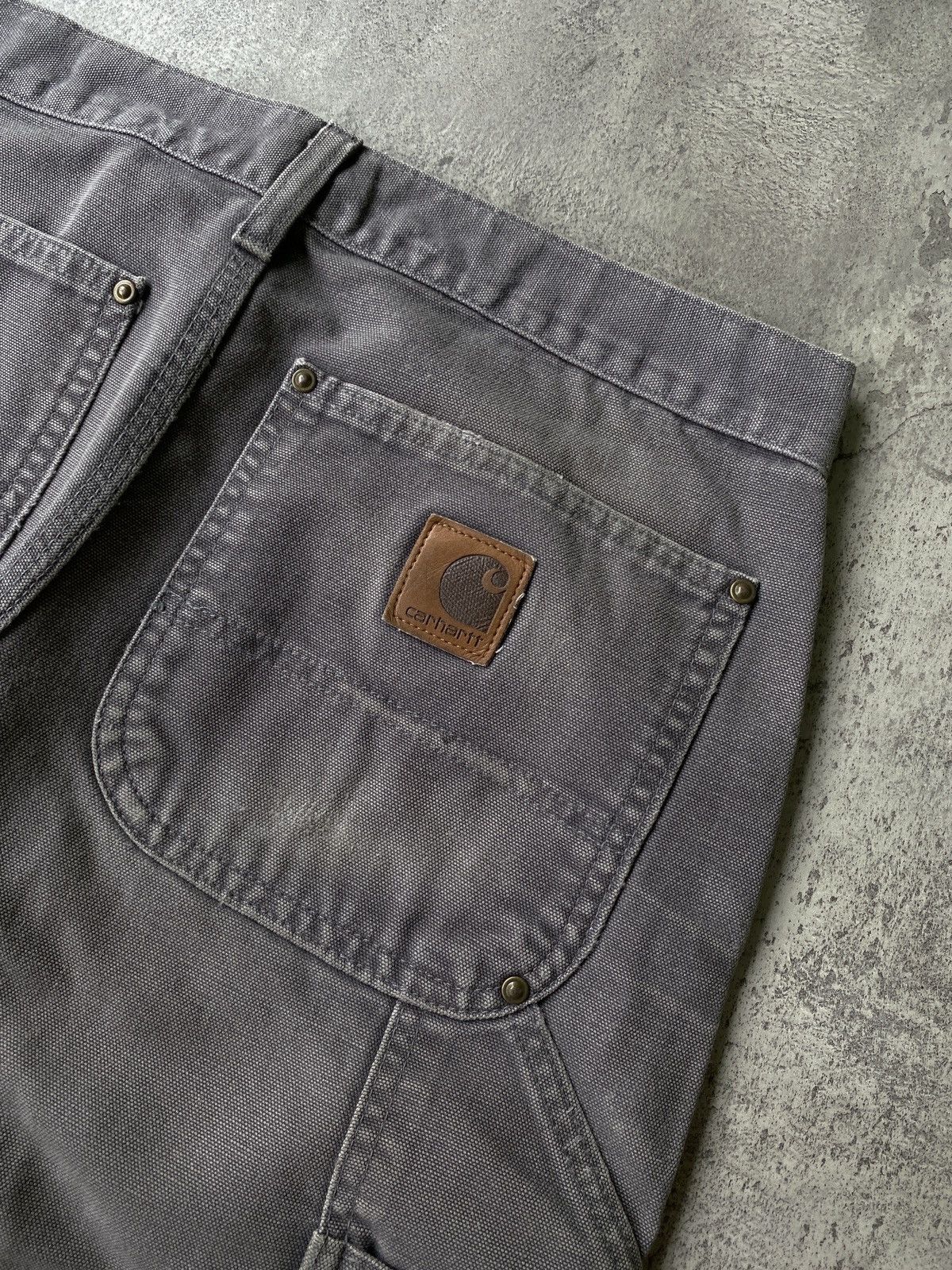Carhartt × Vintage Vintage Carhartt Double Knee Pants B136 Cement Grey Size US 31 - 4 Thumbnail