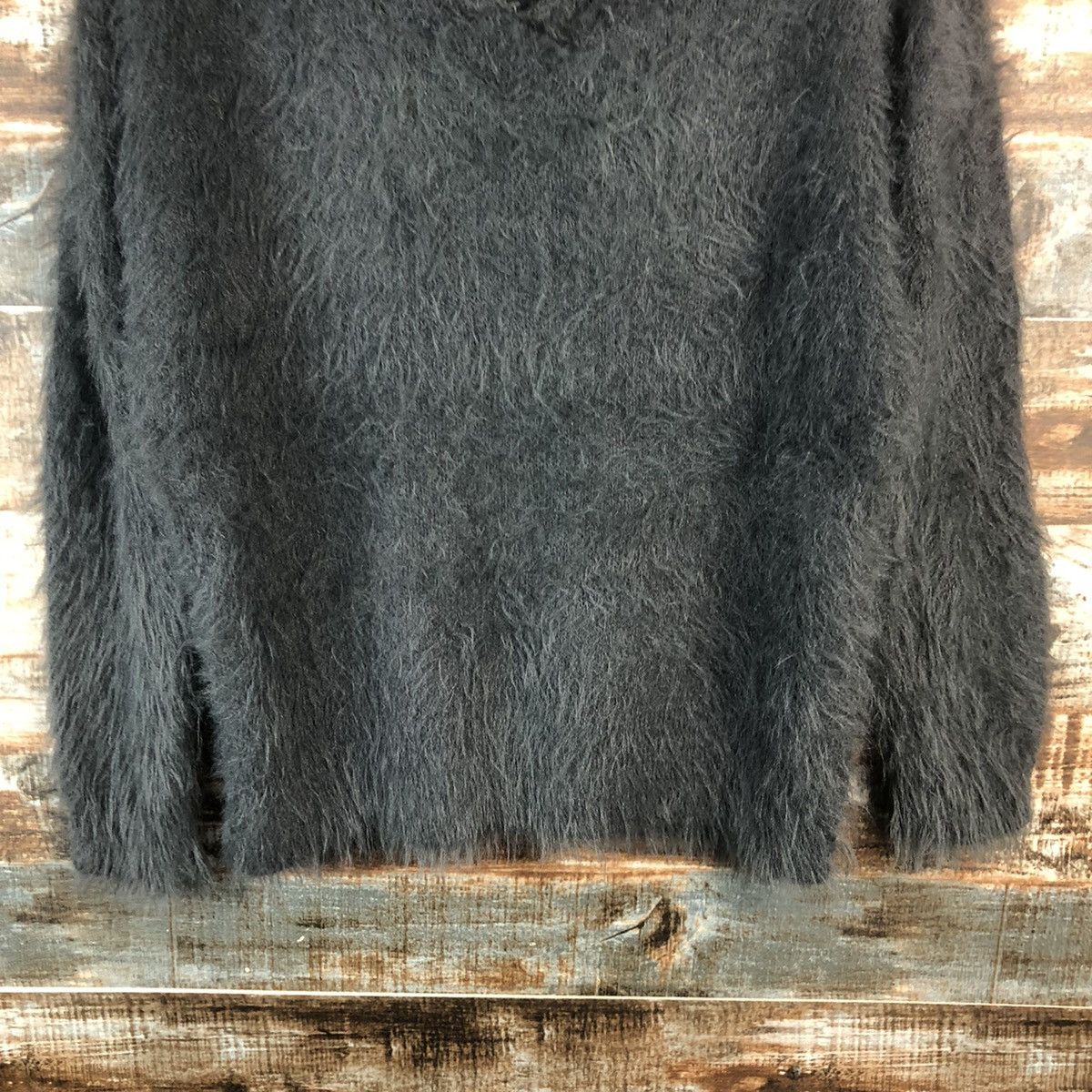 Japanese Brand DL Khalita Gray Mohair shaggy fur Knitwear #C391 Size M / US 6-8 / IT 42-44 - 6 Thumbnail