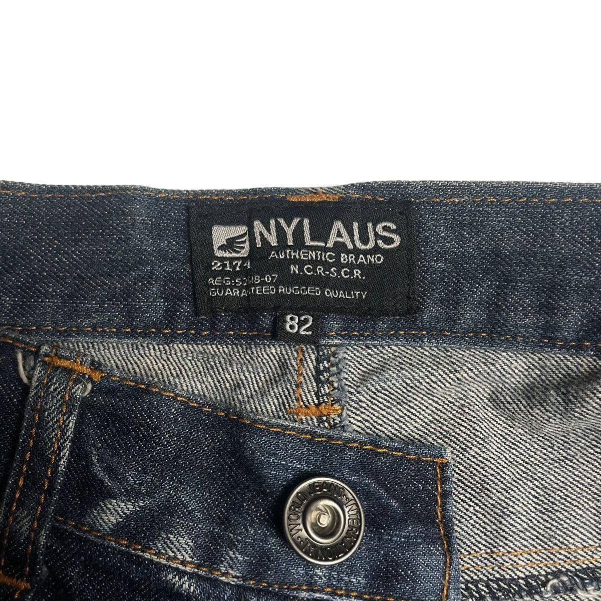 If Six Was Nine × Japanese Brand × Le Grande Bleu (L.G.B.) 🇯🇵 VINTAGE NYLAUS DOUBLE WAIST DENIM PANTS Size US 30 / EU 46 - 8 Thumbnail
