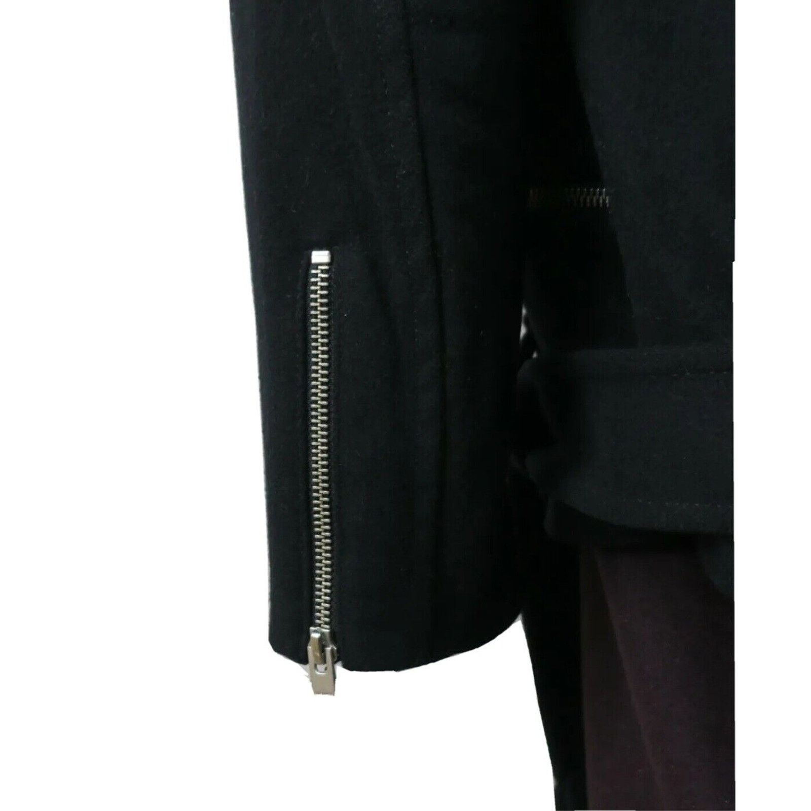 Allsaints All Saints Wool Iggy Biker Coat Black Size 6 US 2 EU 34 Size XS / US 0-2 / IT 36-38 - 6 Thumbnail
