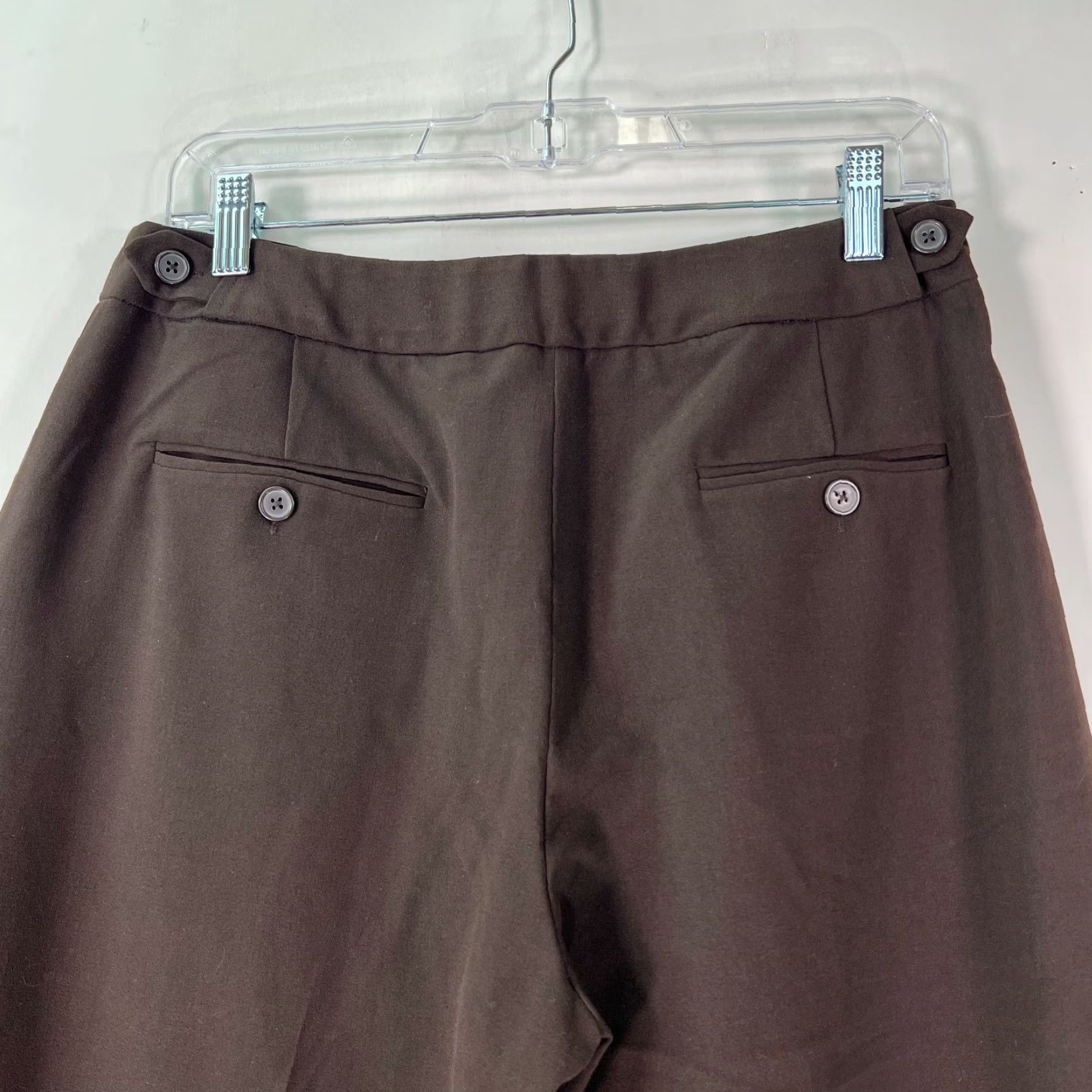 Vintage Larry Levine Womens Stretch Flat Front Straight Leg Brown Capri Pants Size 8 Size 30" / US 8 / IT 44 - 4 Thumbnail