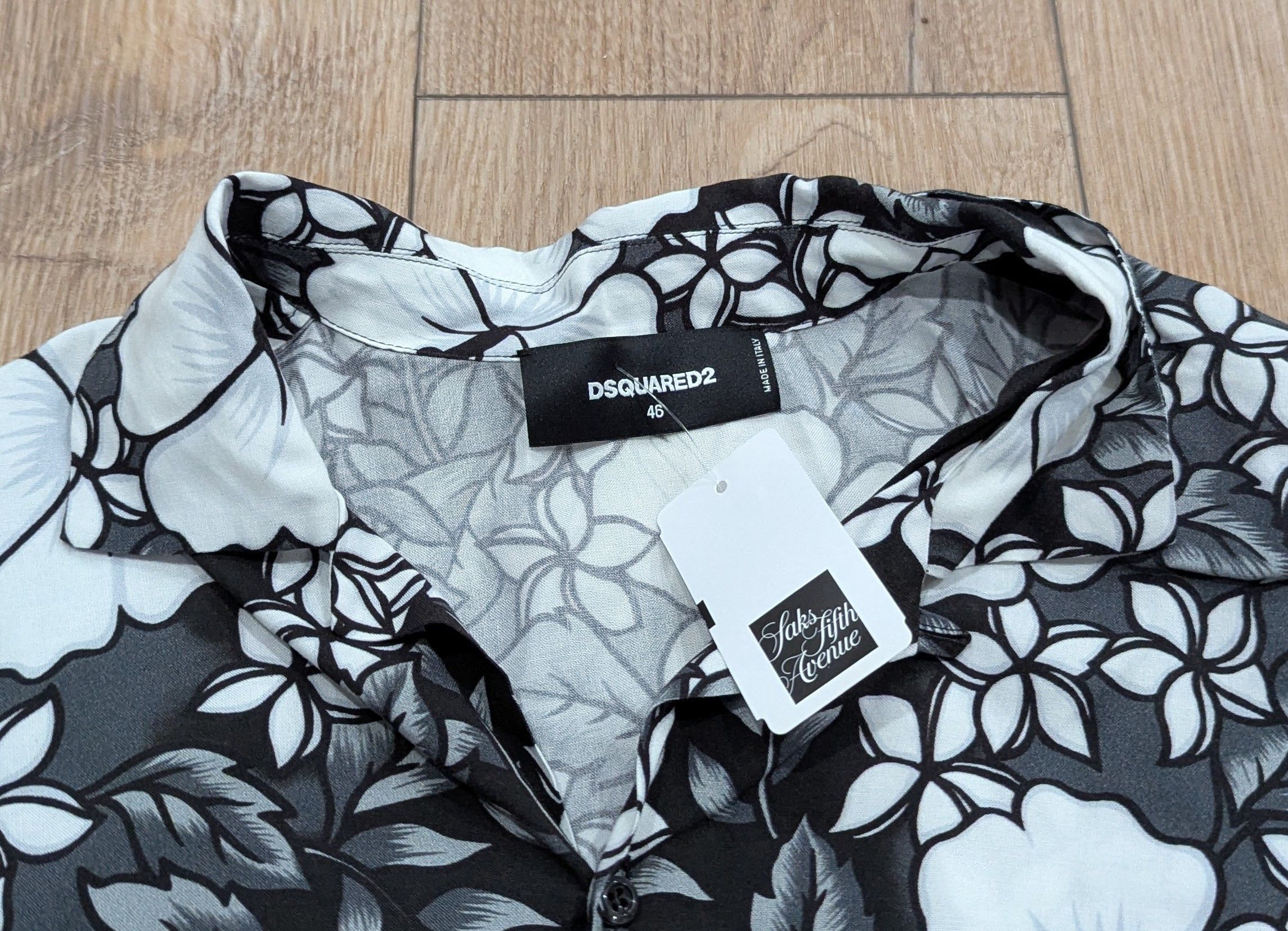 Dsquared2 DSQUARED2 Floral Bowling Shirt Black/White 46 US Small Size US S / EU 44-46 / 1 - 2 Thumbnail