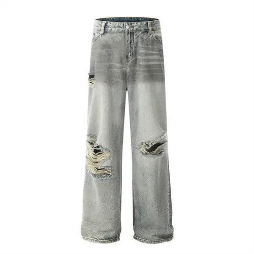 Japanese Brand Men's distressed loose gradient washed ripped jeans Size US 32 / EU 48 - 1 Thumbnail