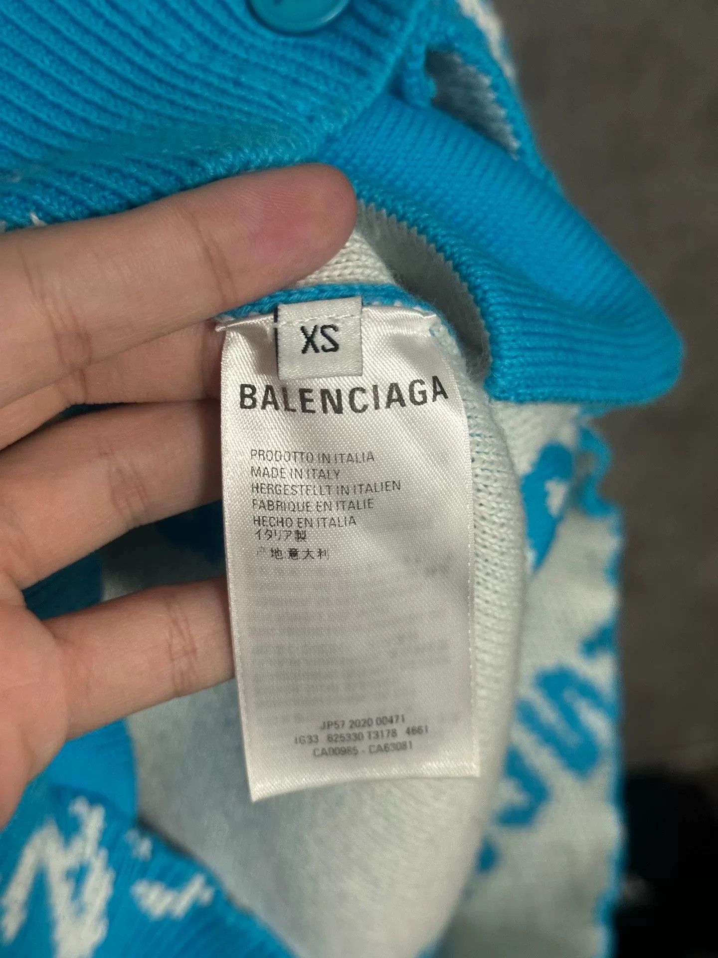 Balenciaga Balenciaga All-Logo Blue Cardigan Size US XS / EU 42 / 0 - 3 Thumbnail