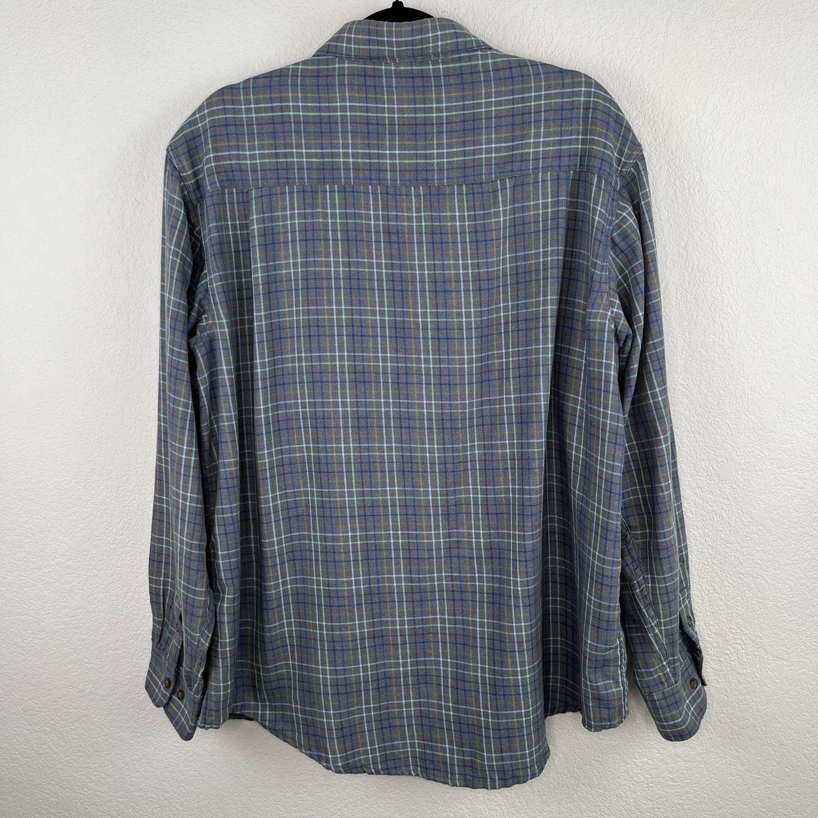 Flannel Haggar Long Sleeve Gray Button Front Plaid Flannel Shirt Size US XL / EU 56 / 4 - 2 Thumbnail