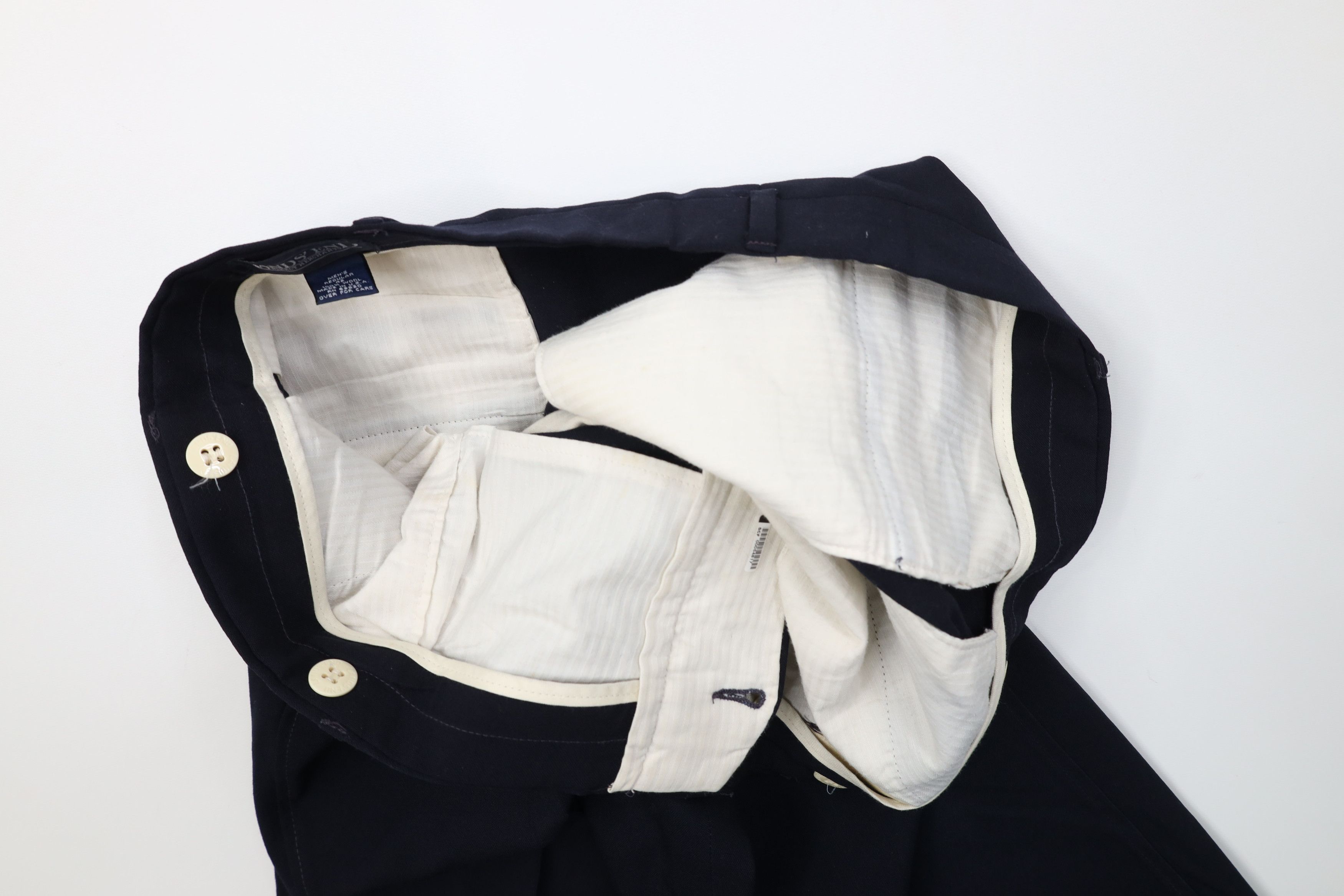 Lands' End Vintage 80s Lands End Wool Wide Leg Chino Pants Blue USA Size US 42 / EU 58 - 8 Thumbnail