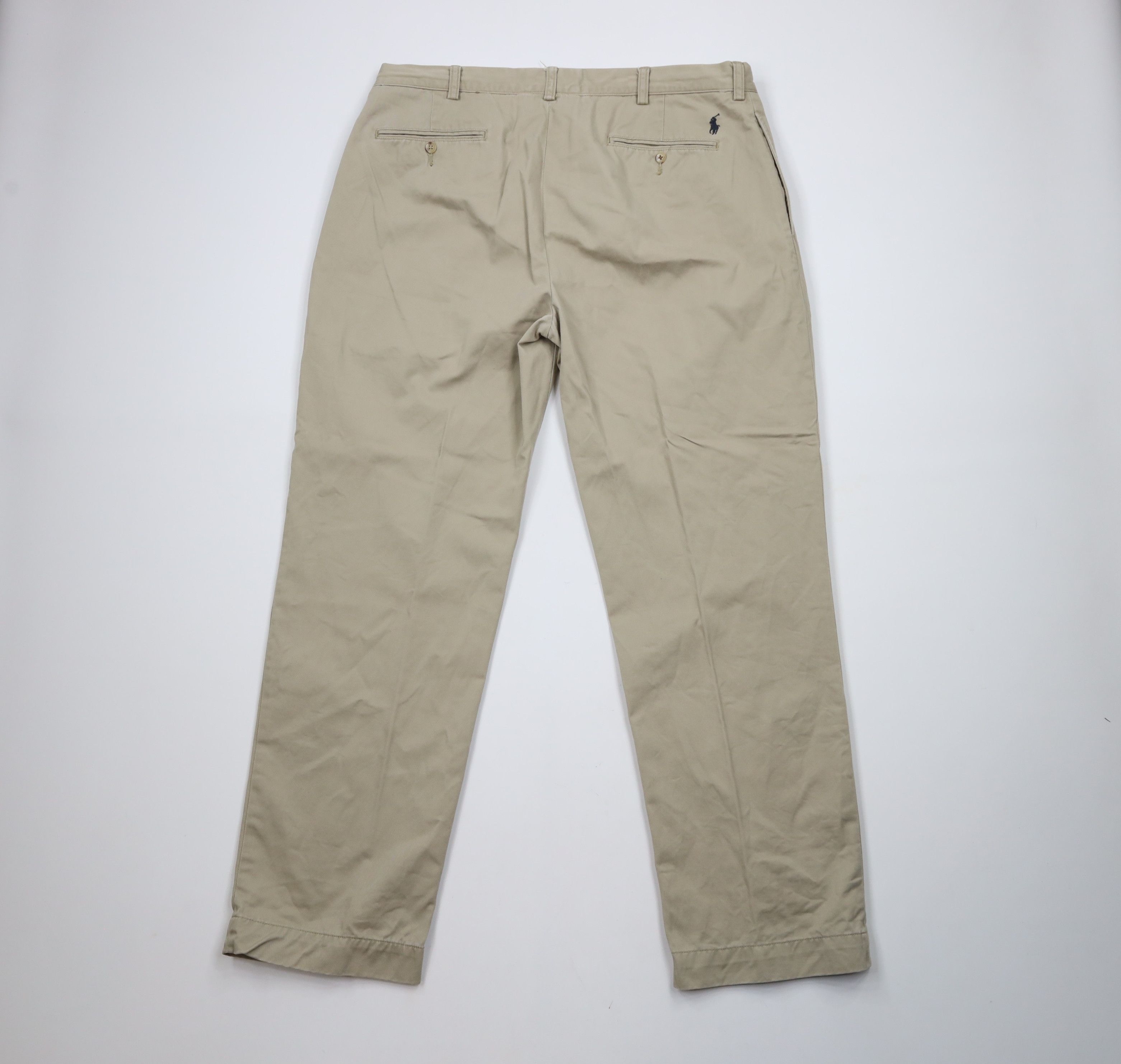 Ralph Lauren × Vintage Vintage 90s Ralph Lauren Pleated Wide Leg Chino Pants Beige Size US 38 / EU 54 - 10 Thumbnail