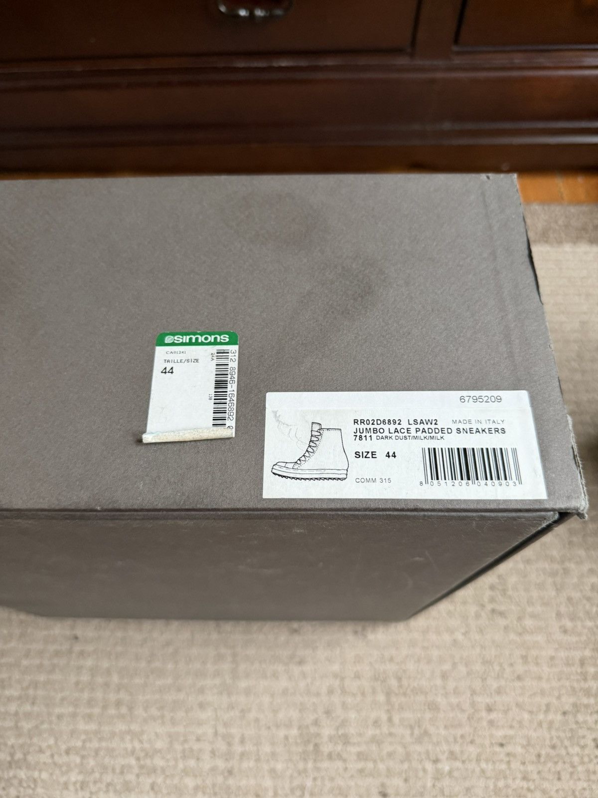 Rick Owens Jumbo Laced Padded Rick Ownes Size US 11 / EU 44 - 7 Thumbnail