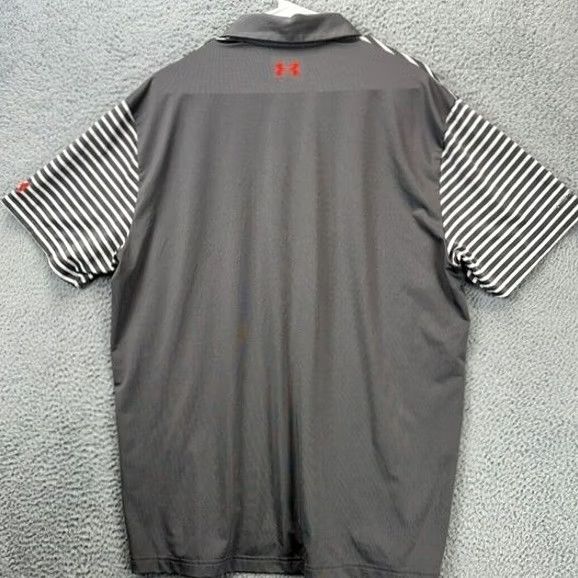 Under Armour Under Armour HeatGear Polo Shirt Men XL Grey Striped Loose Golf Rugby Activewear Size US XL / EU 56 / 4 - 2 Thumbnail