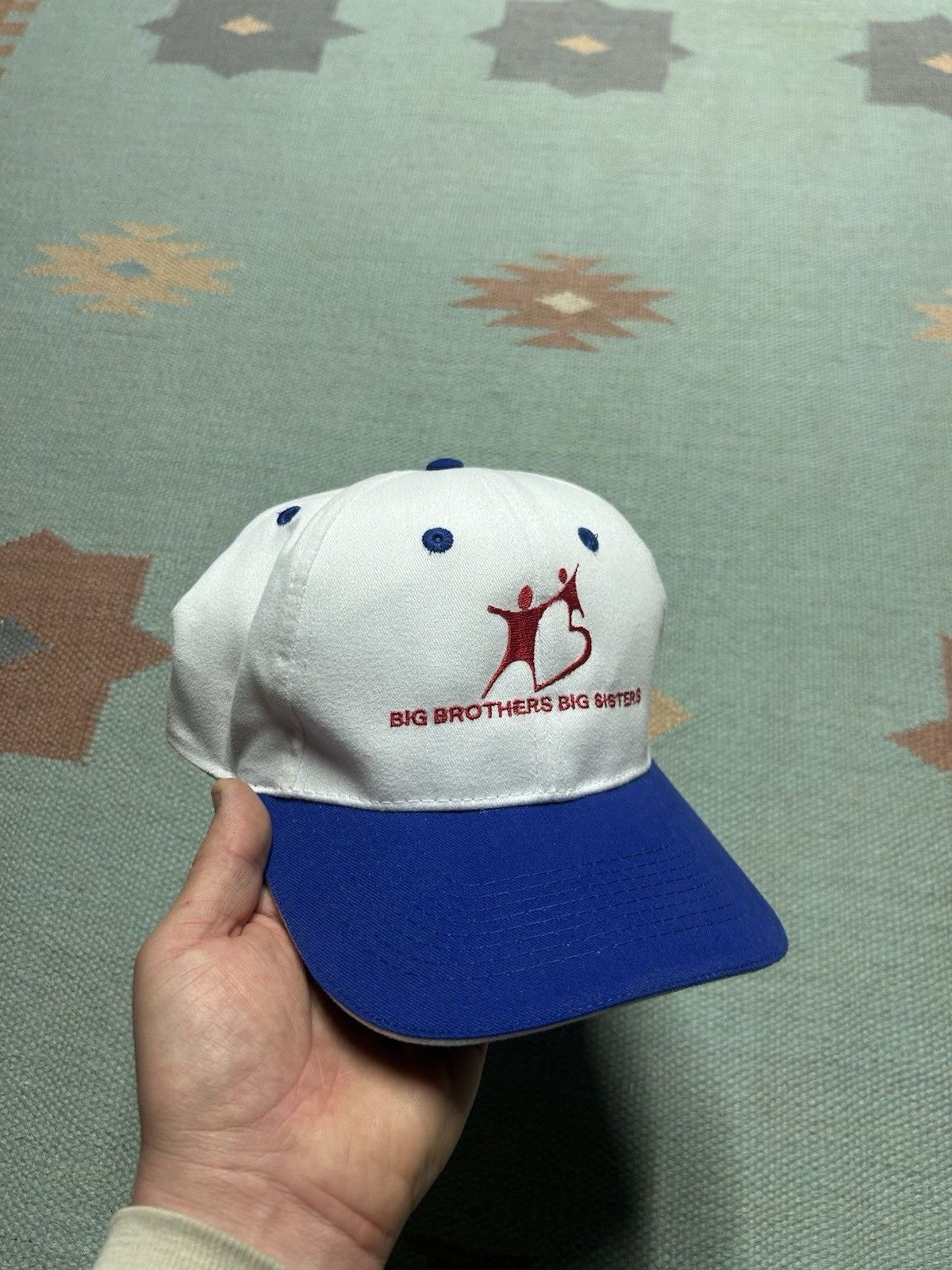 Vintage Vtg strapbac hat big brothers big sisters program blue white Size ONE SIZE - 1 Thumbnail