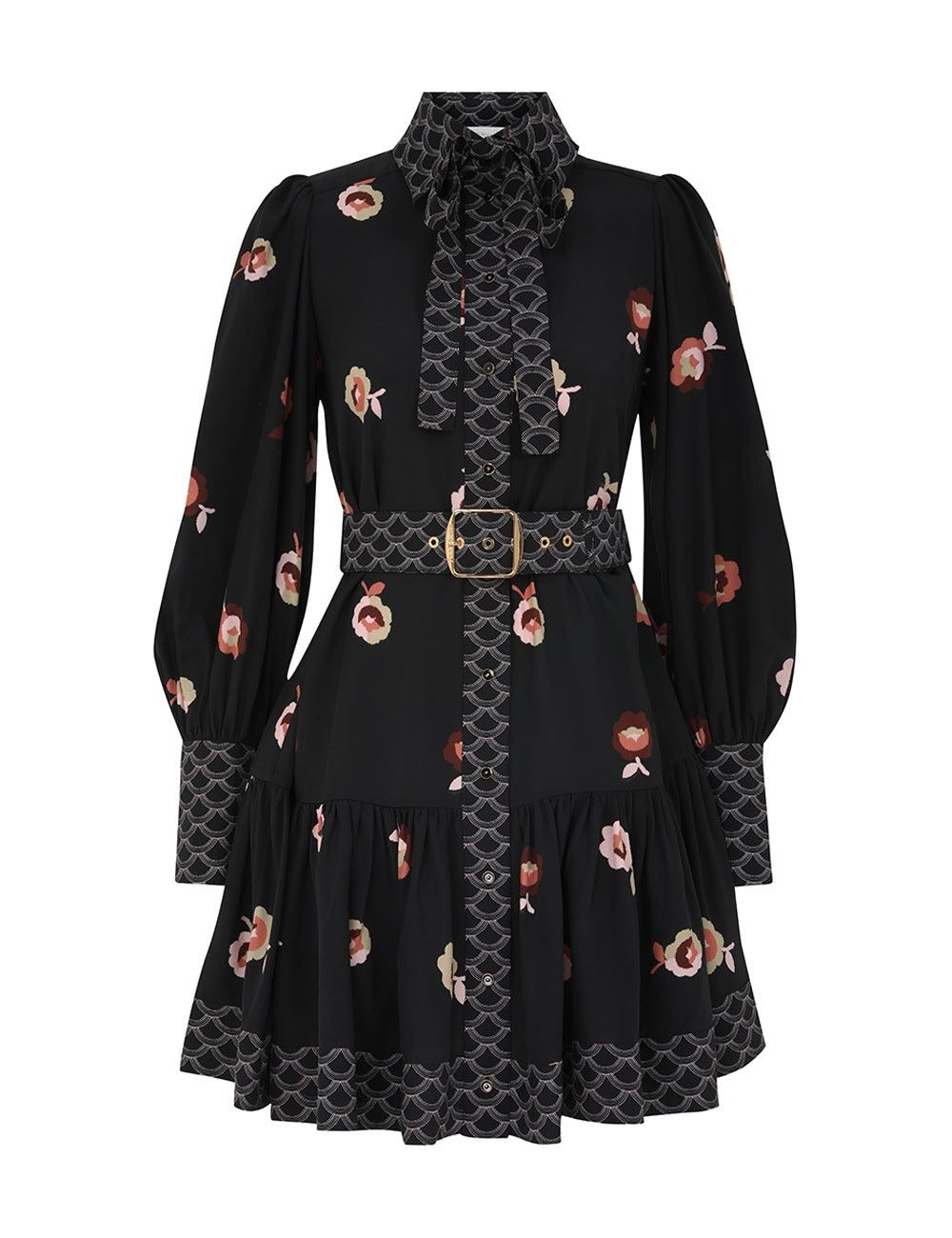 Zimmermann oc11z0825 Pussybow Mini Dress in Black Size L / US 10 / IT 46 - 1 Thumbnail