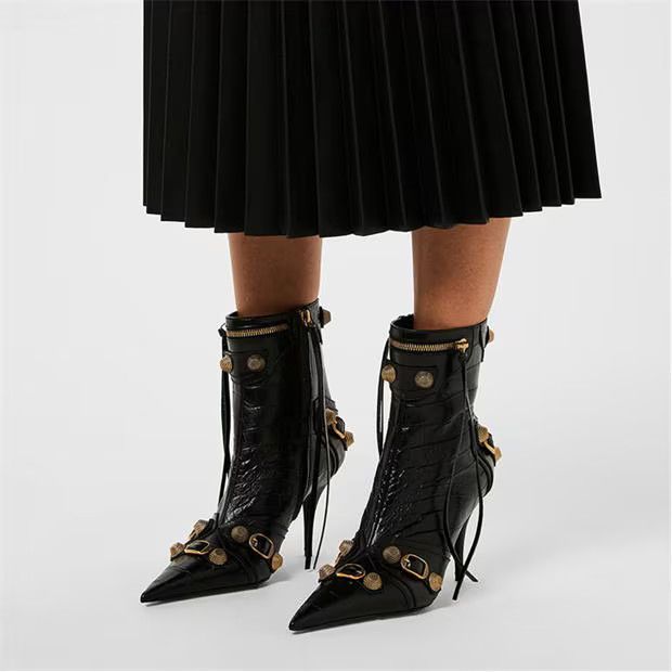 Balenciaga o1g2r1mq0924 Ankle Boots in Black & Gold Size US 6 / IT 36 - 5 Thumbnail